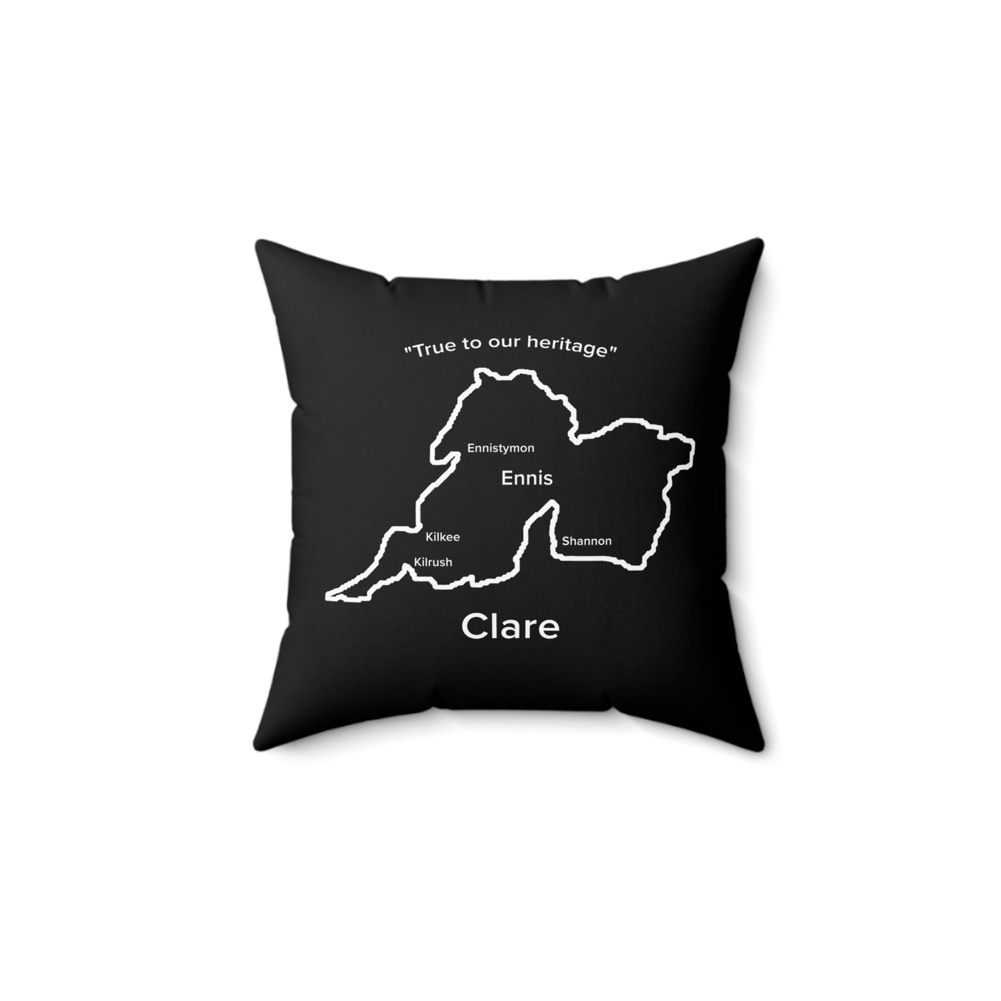 Clare Spun Spun Polyester Square Pillow Black Edition 2 Sizes