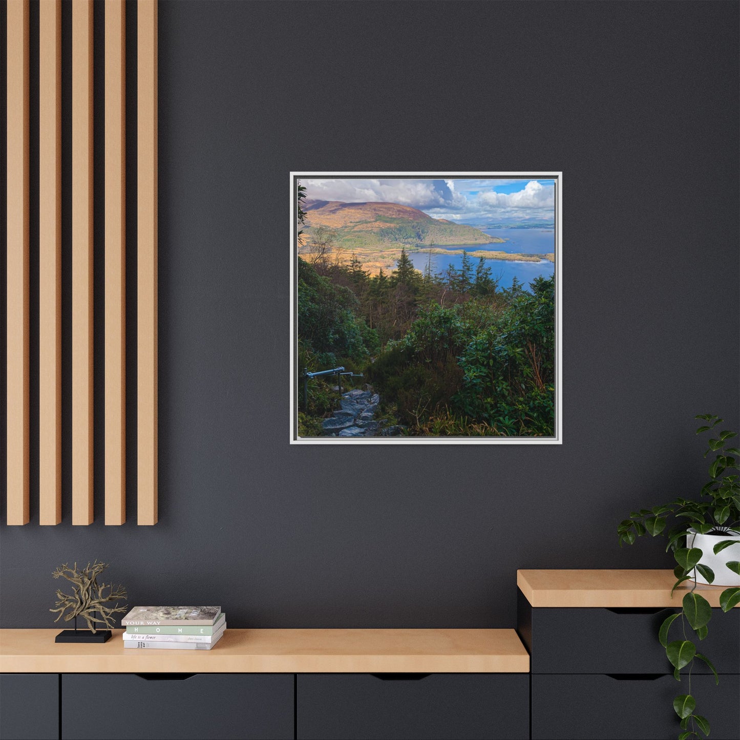 Torc Trail Stairs Matte Canvas, Framed (Multi-color)