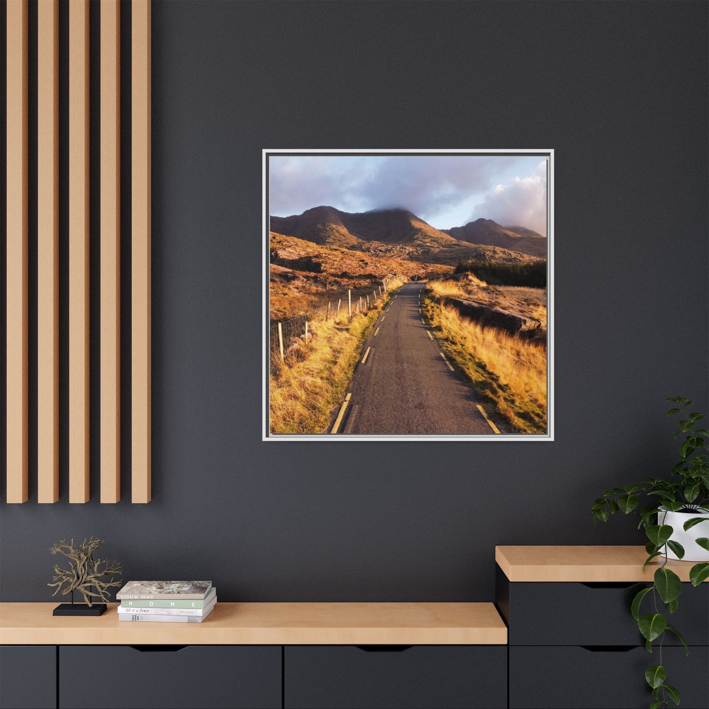 Sunset Road Matte Canvas, Framed (Multi-color)