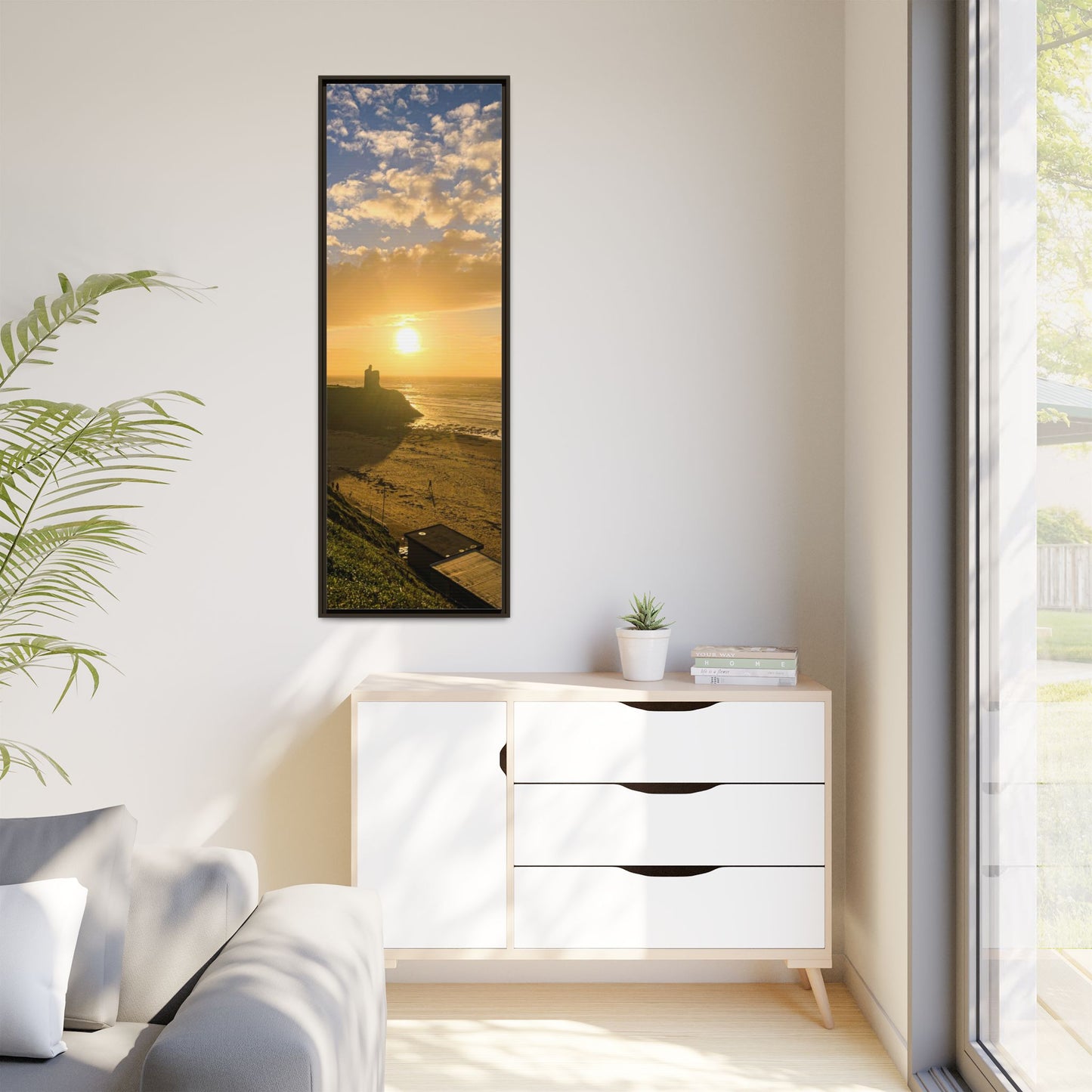 Ballybunion Sunset Castle Matte Canvas, Framed (Multi-color)