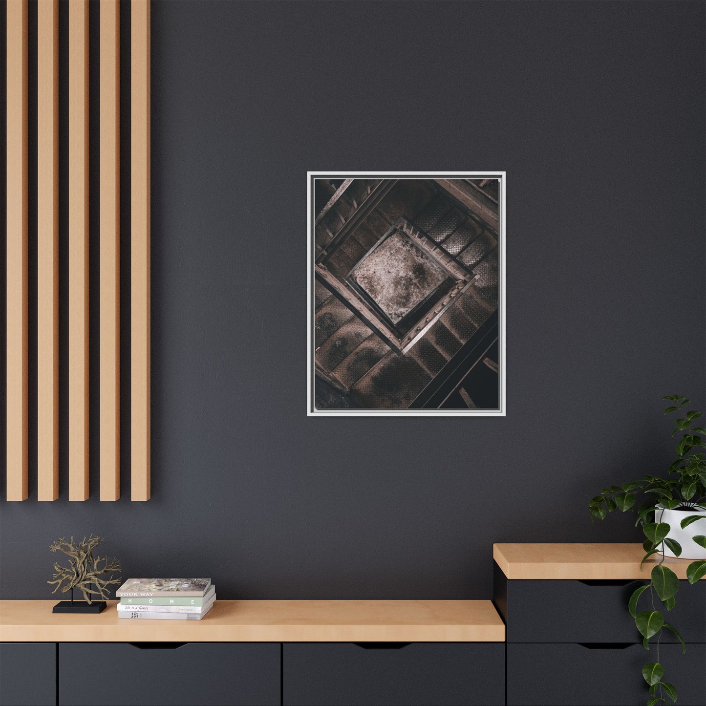Stairs To Demon World Matte Canvas, Framed (Multi-color)