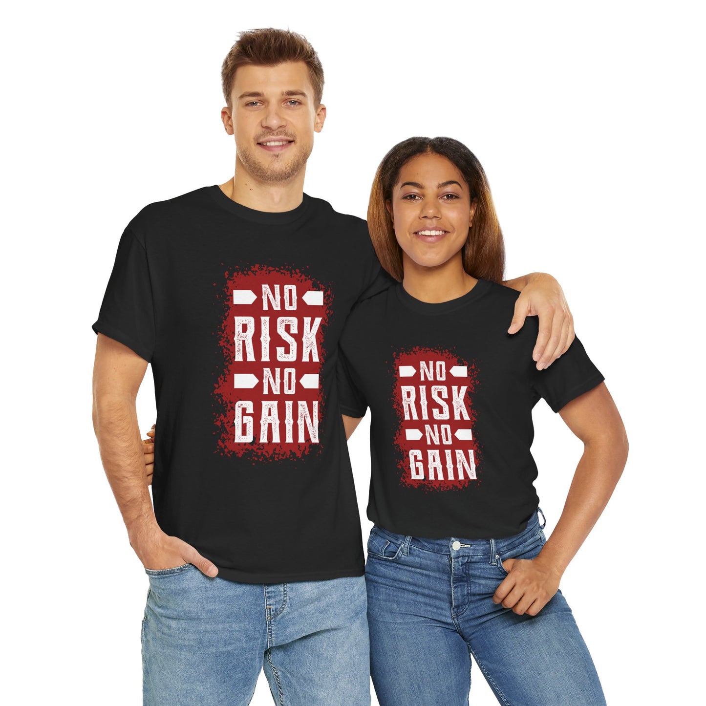 Motivational Unisex Heavy Cotton Tee - No Risk No Gain