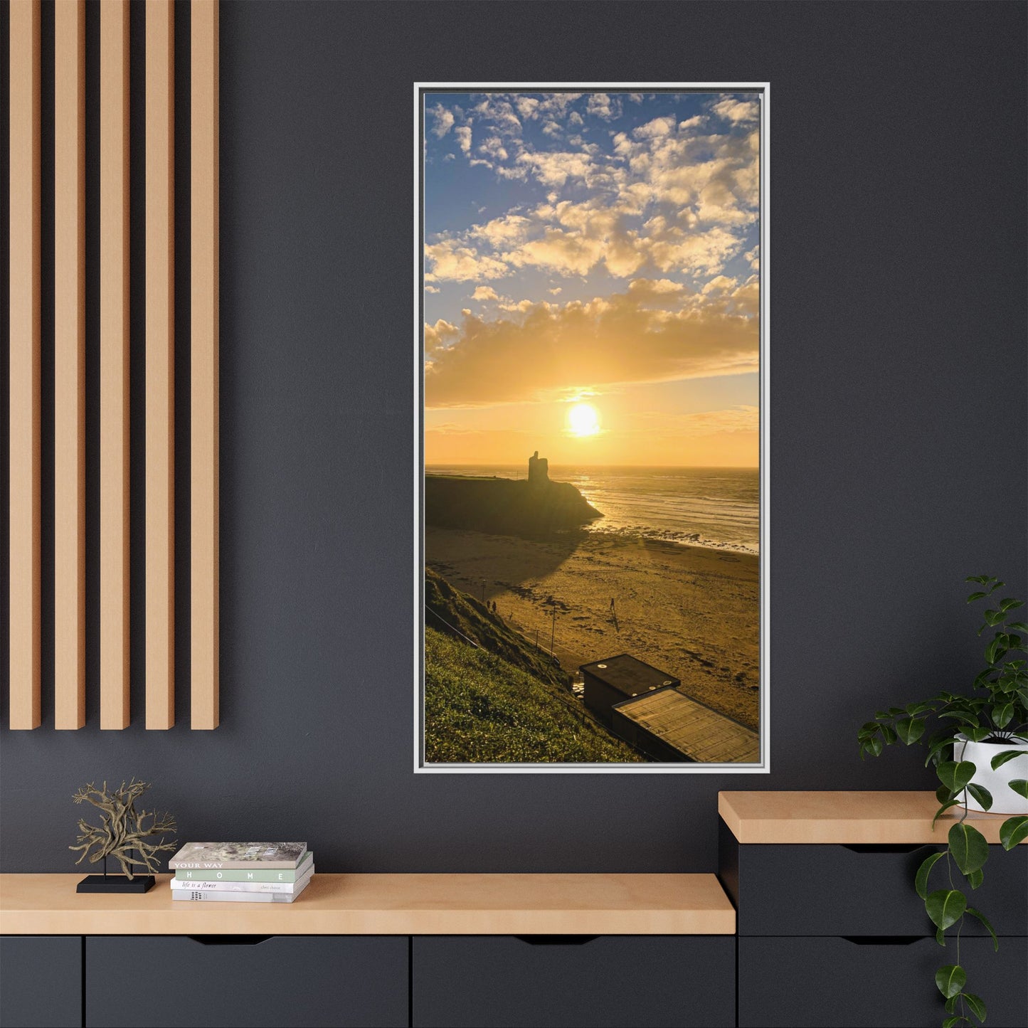 Ballybunion Sunset Castle Matte Canvas, Framed (Multi-color)