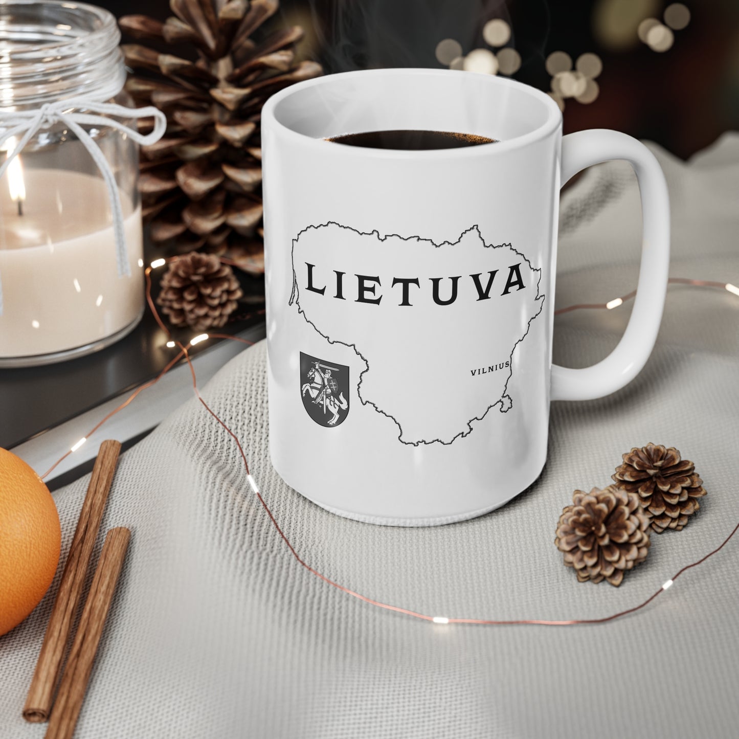 Lithuania Map Ceramic Coffee Cup - 11oz & 15oz Mug for Travelers
