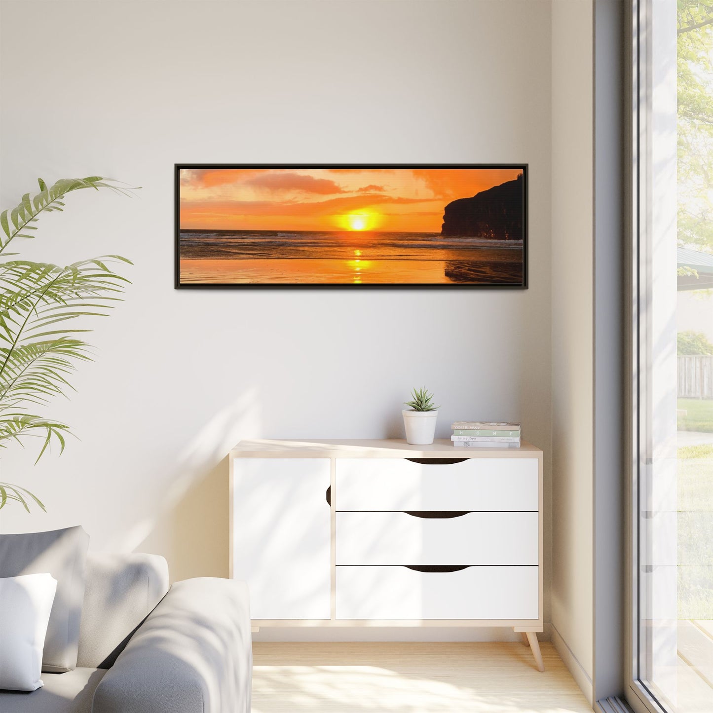 Sunset in Ballybunion Matte Canvas, Framed (Multi-color)