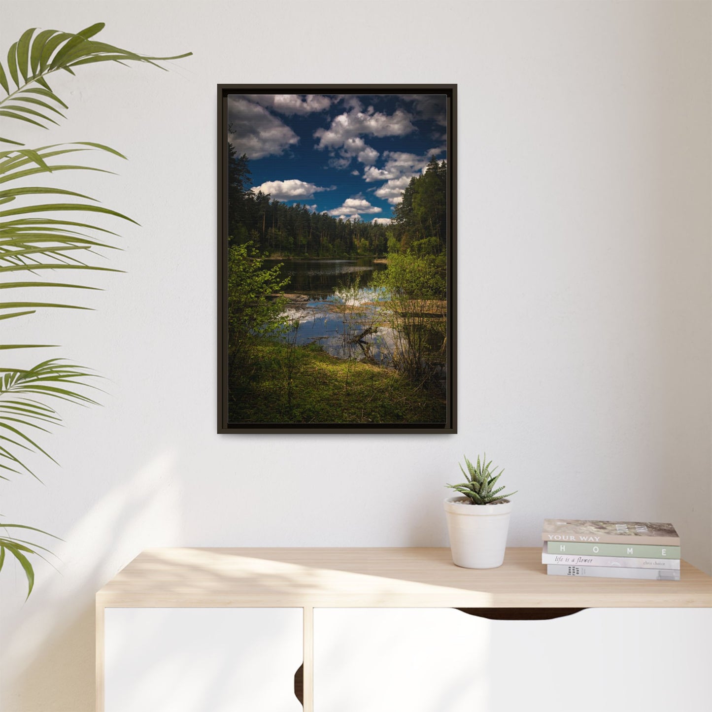 Vilnius Lake Matte Canvas, Framed (Multi-color)