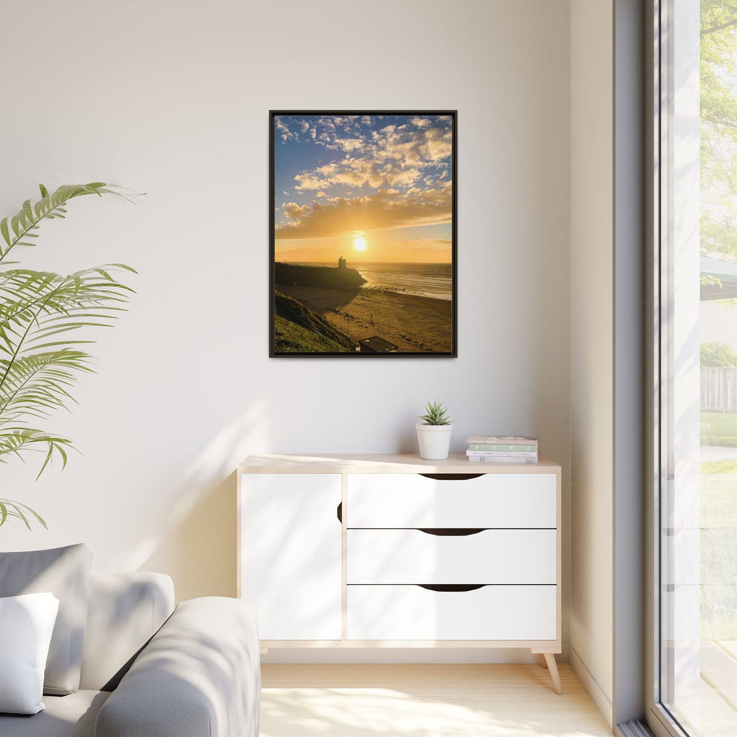 Ballybunion Sunset Castle Matte Canvas, Framed (Multi-color)