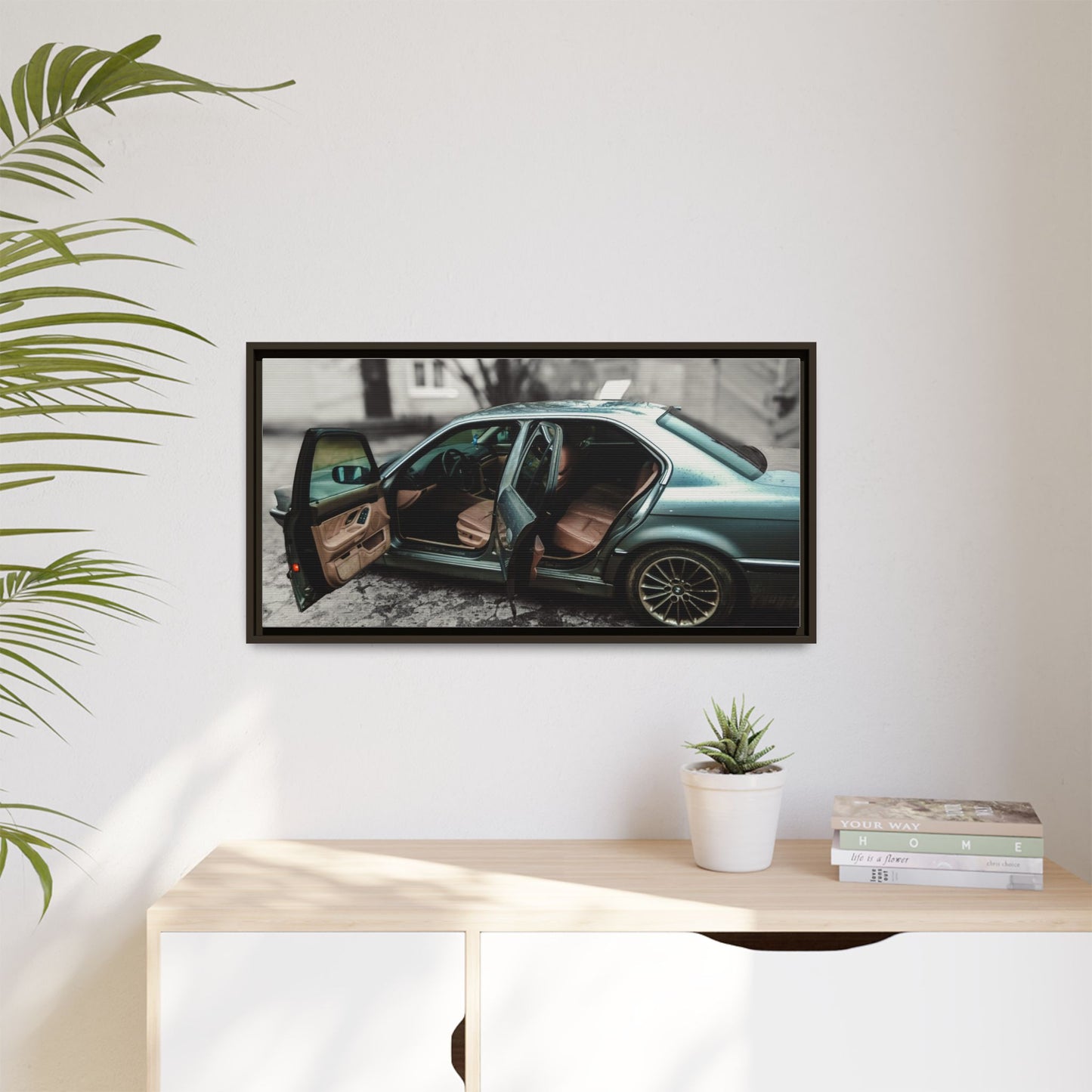 BMW 7 Matte Canvas, Framed (Multi-color)