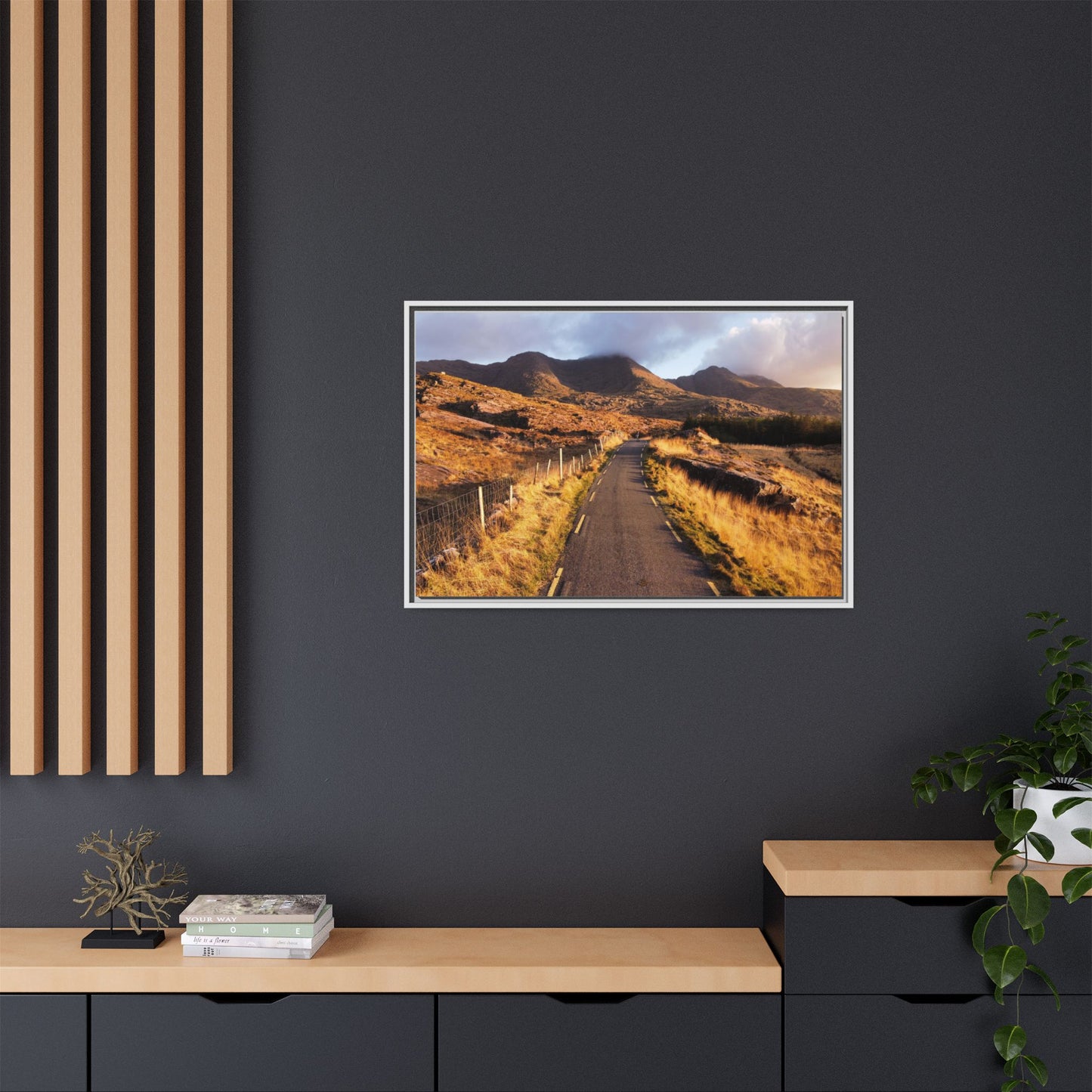 Sunset Road Matte Canvas, Framed (Multi-color)