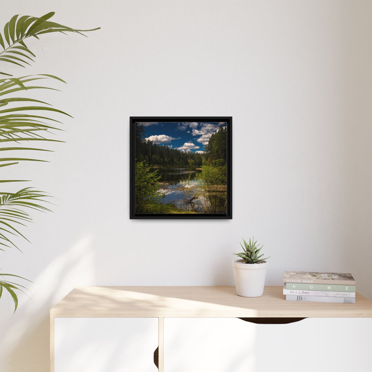 Vilnius Lake Matte Canvas, Framed (Multi-color)