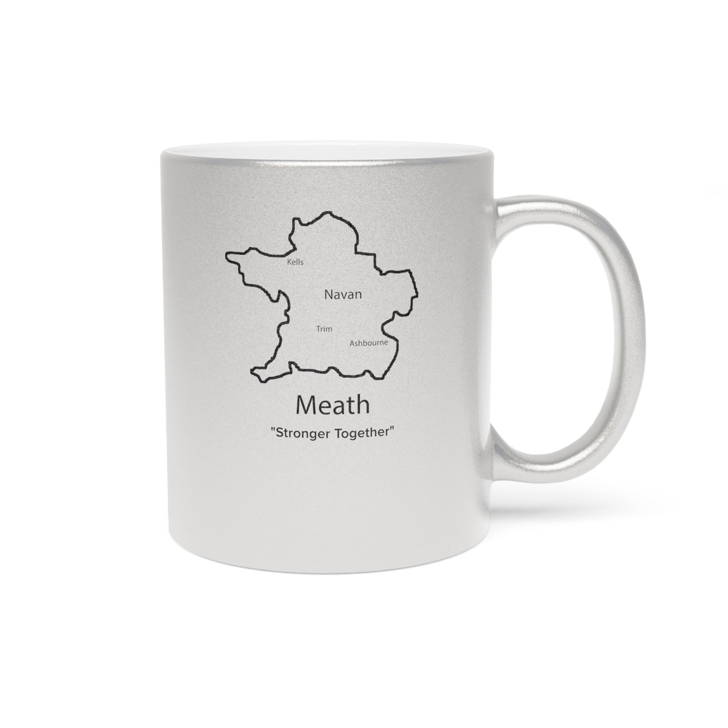 Meath County Metallic Colour Mug - Silver/Gold - Perfect Gift for Coffee Lovers