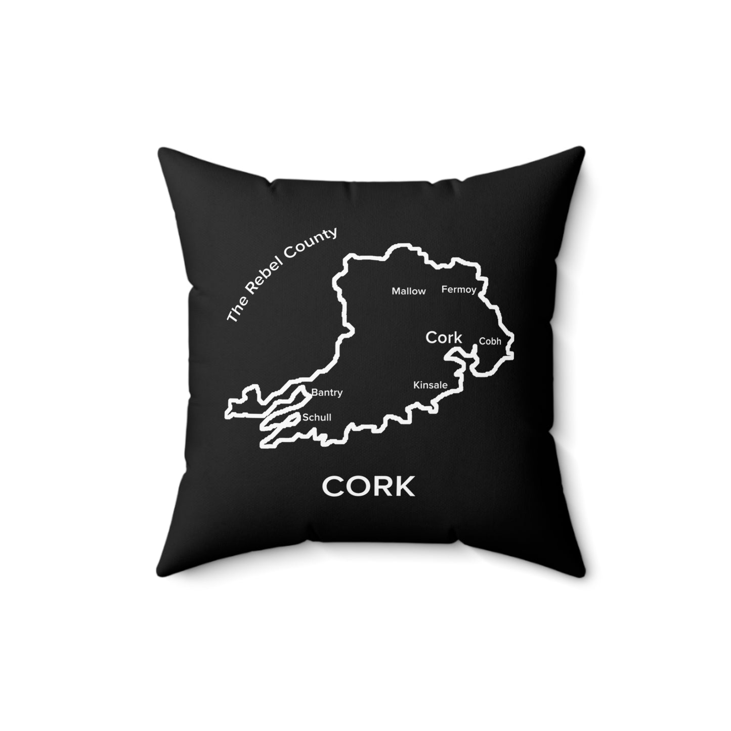 Cork Spun Polyester Square Pillow Black Edition 2 Sizes