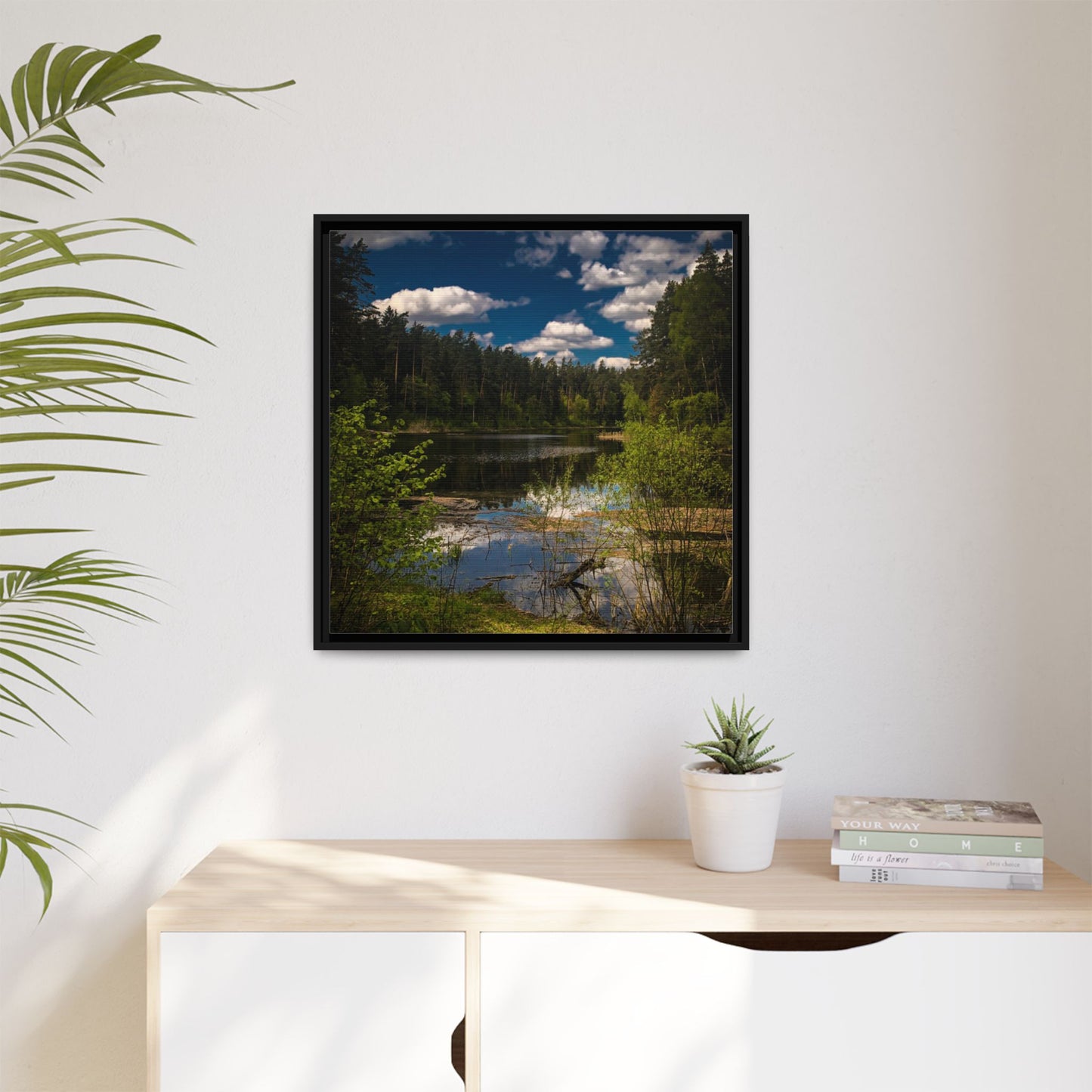 Vilnius Lake Matte Canvas, Framed (Multi-color)