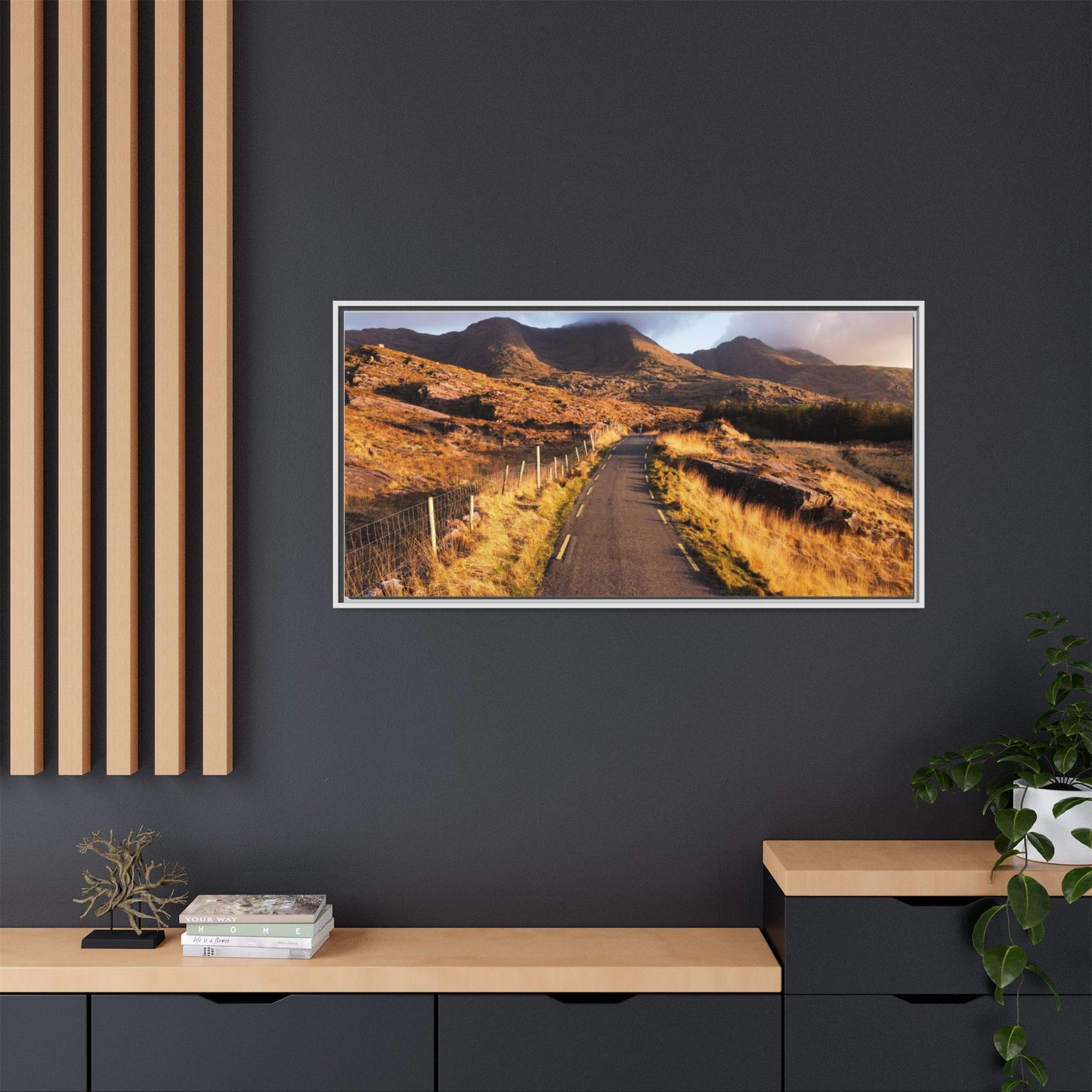 Sunset Road Matte Canvas, Framed (Multi-color)