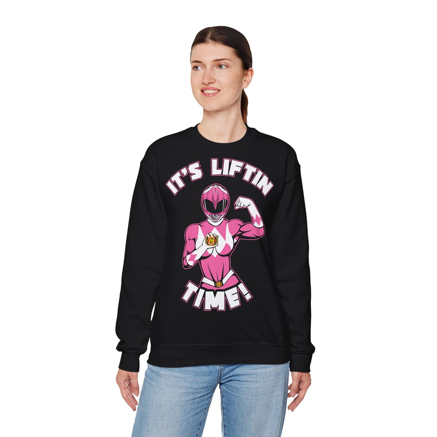 Powerful Pink Ranger Sweatshirt – Perfect for Gym Lovers | It's Liftin' Time! Black