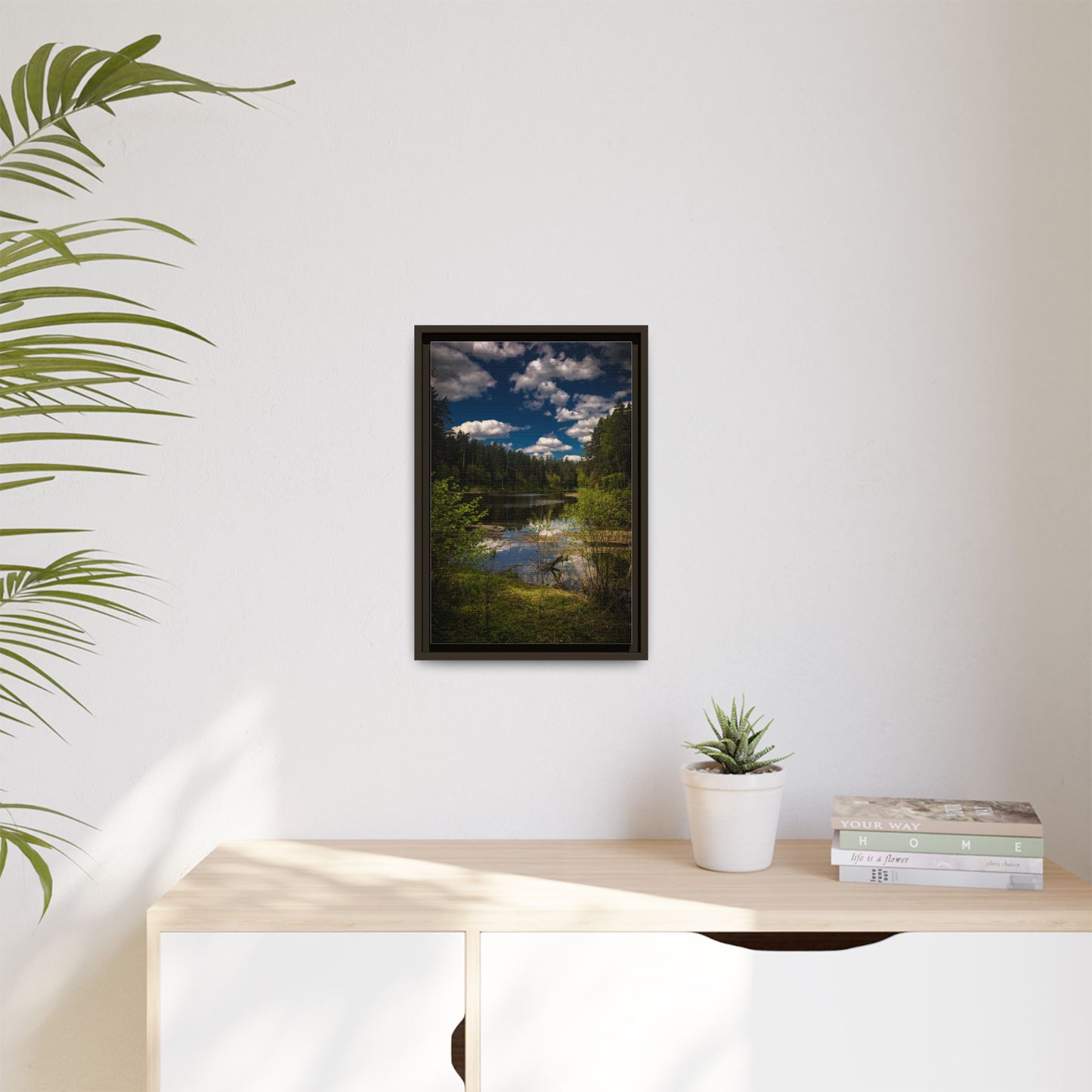 Vilnius Lake Matte Canvas, Framed (Multi-color)
