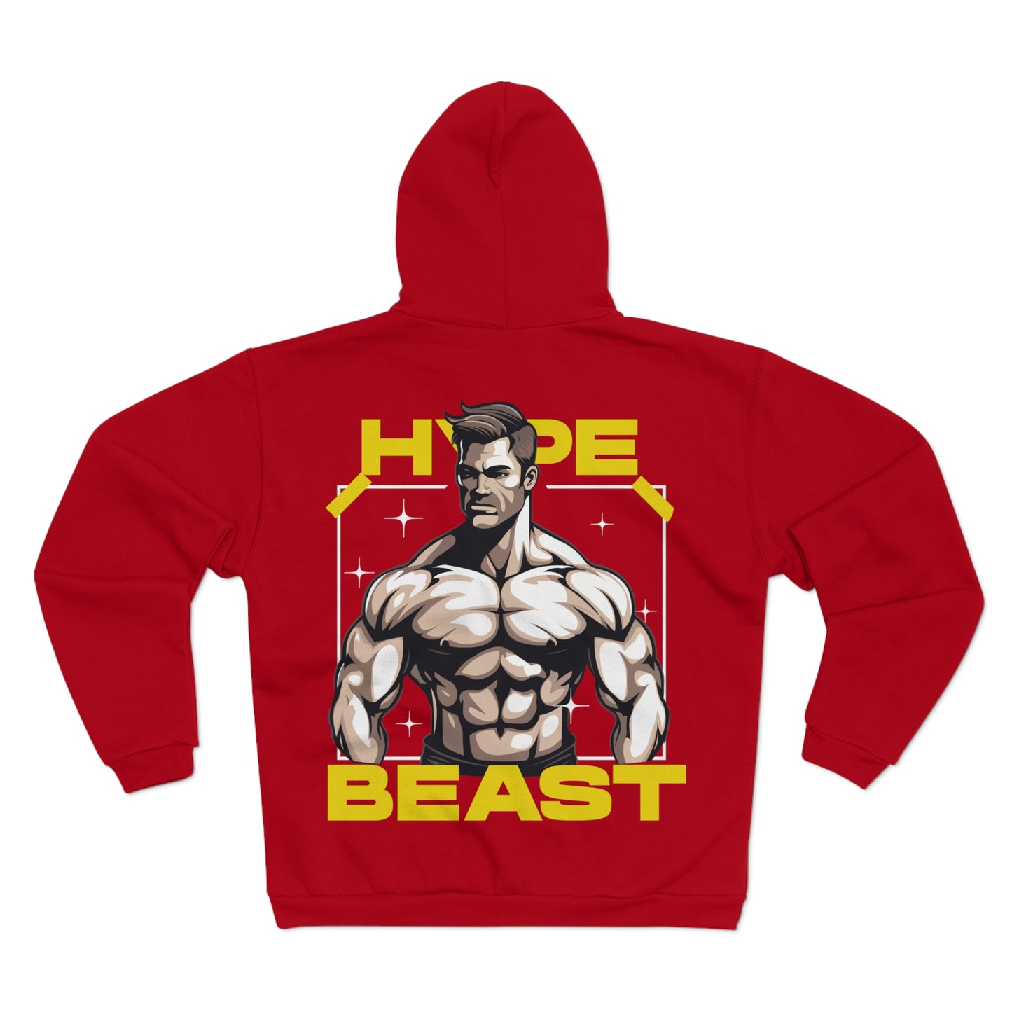 Hype Beast Unisex Hooded Zip Sweatshirt - Bold Graphic Design for Fitness Enthusiasts