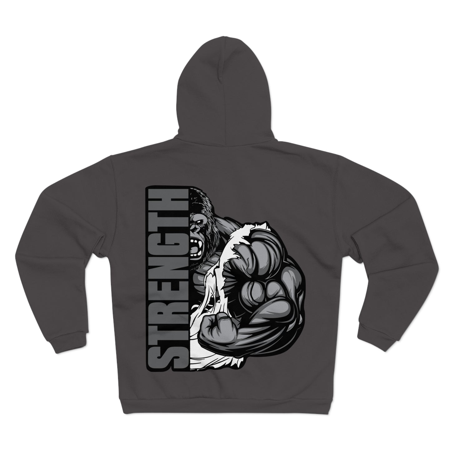 Strength Unisex Hooded Zip Sweatshirt - Motivational Hoodie for Fitness Enthusiasts