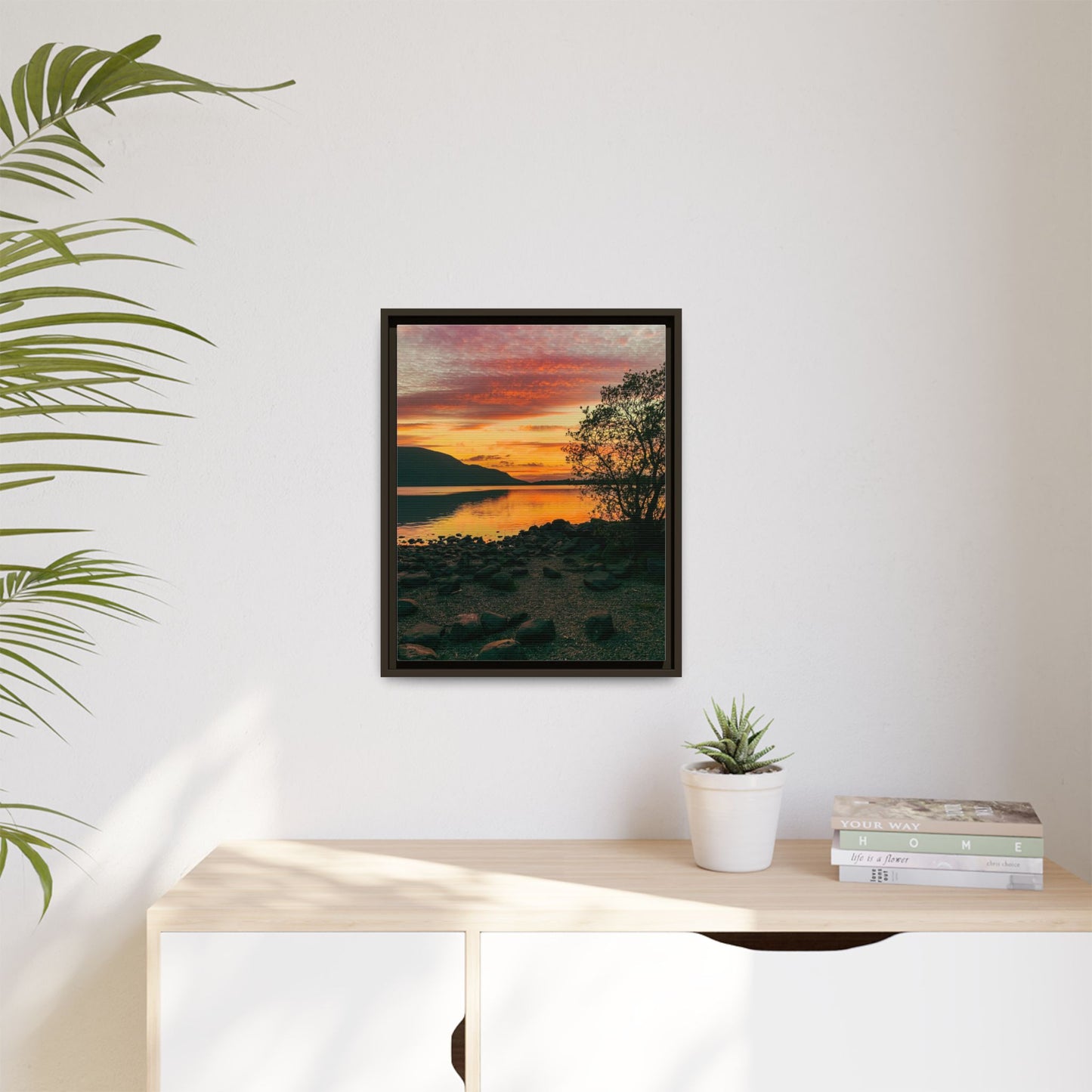 Sunset in Kerry Matte Canvas, Framed (Multi-color)