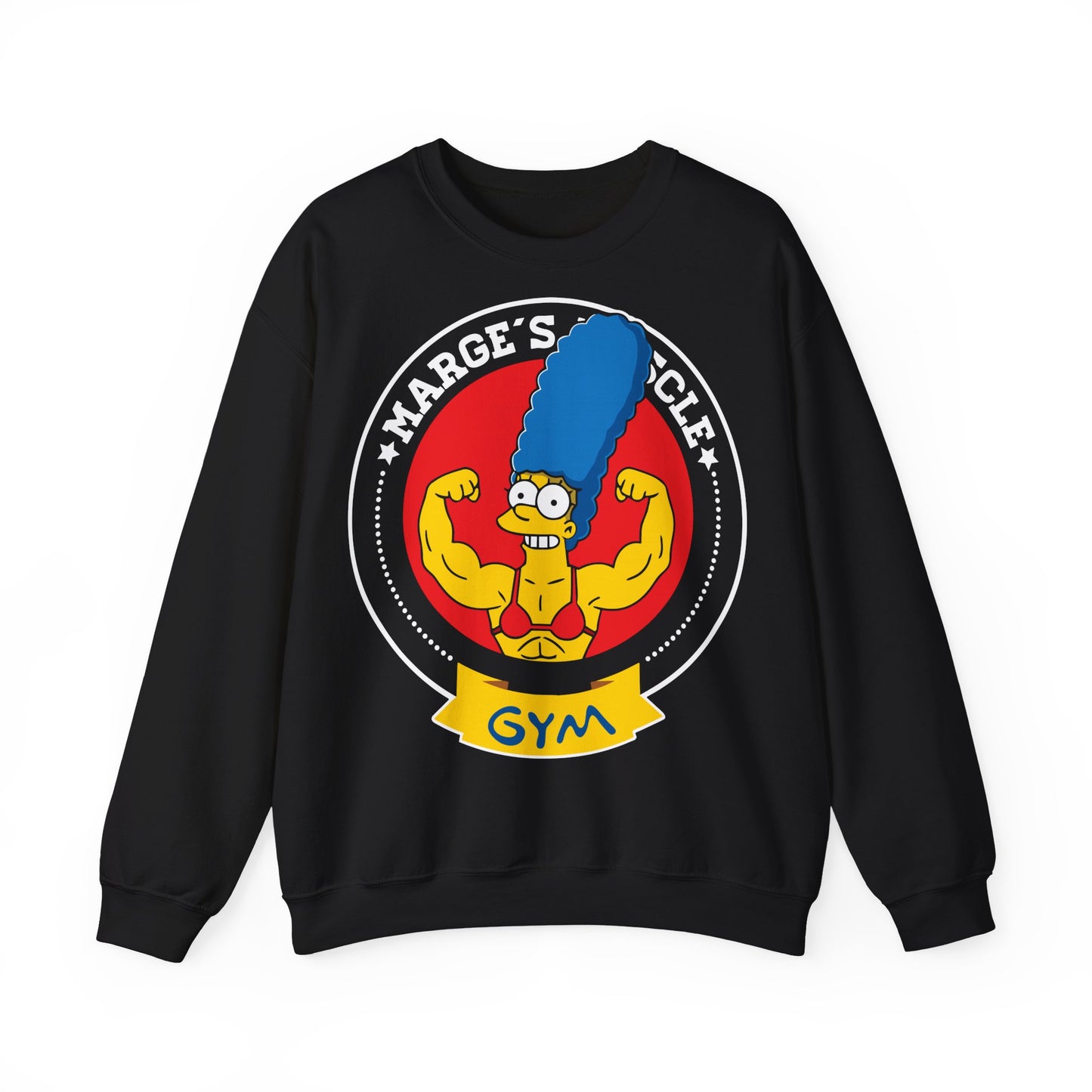 Marge's Muscle Gym Unisex Heavy Blend™ Crewneck Sweatshirt - Funny Sweatshirt for Fitness Enthusiasts Black