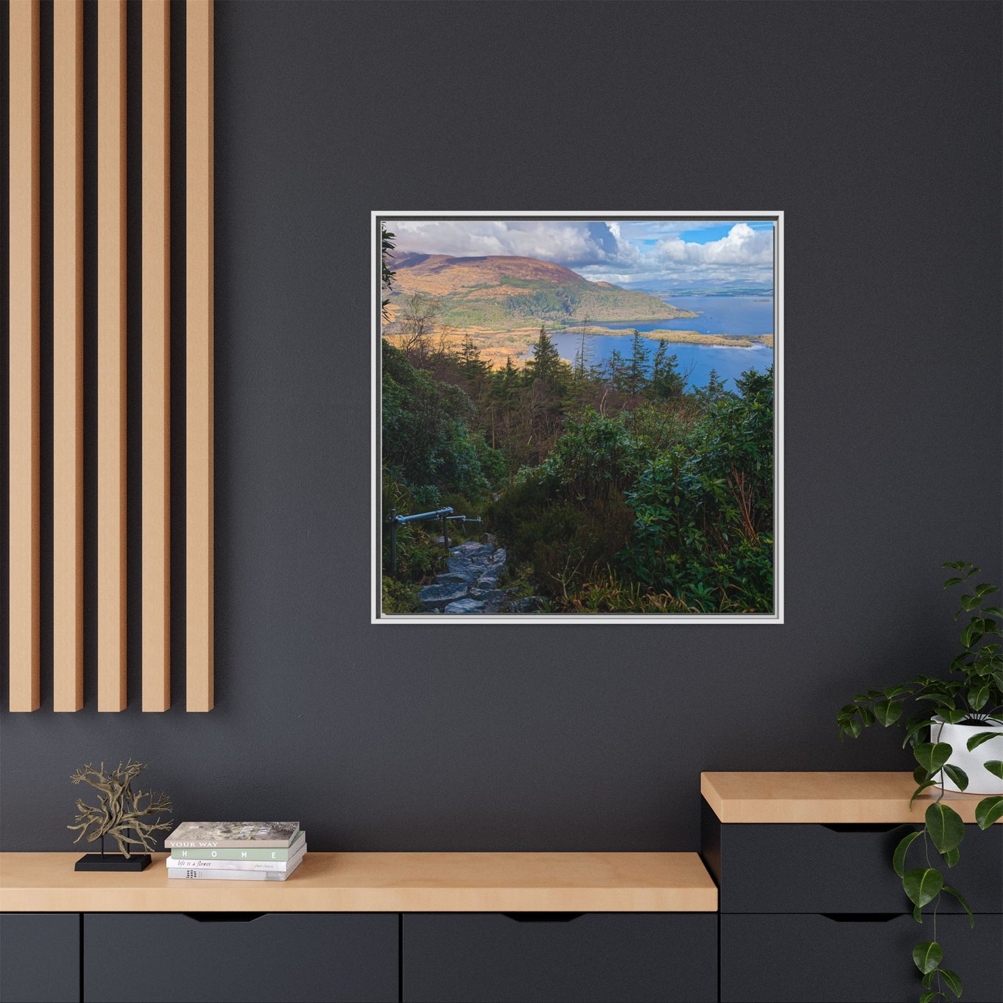 Torc Trail Stairs Matte Canvas, Framed (Multi-color)