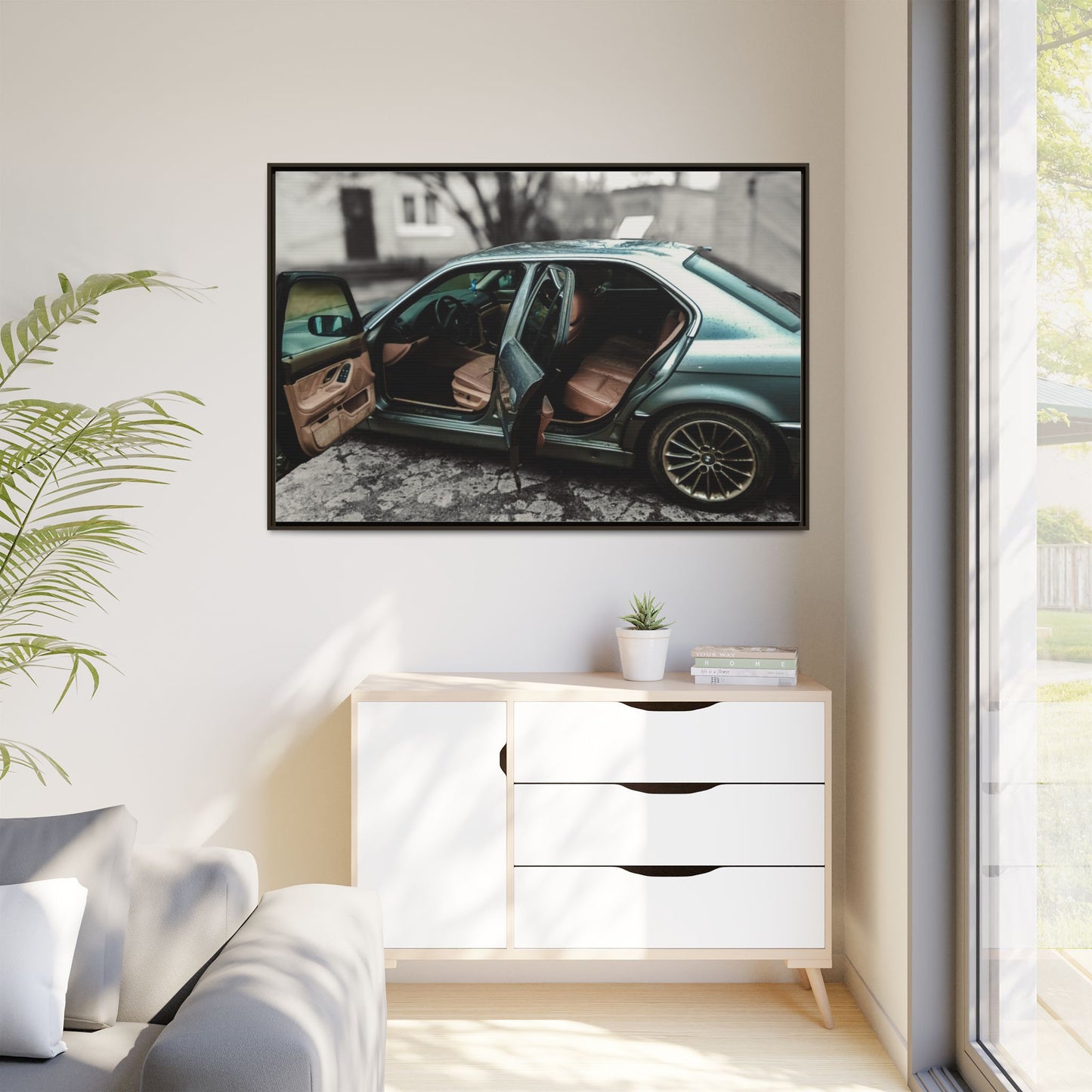 BMW 7 Matte Canvas, Framed (Multi-color)