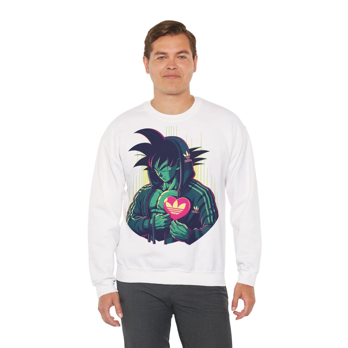 Anime-Inspired Unisex Heavy Blend™ Crewneck Sweatshirt - Heart Design