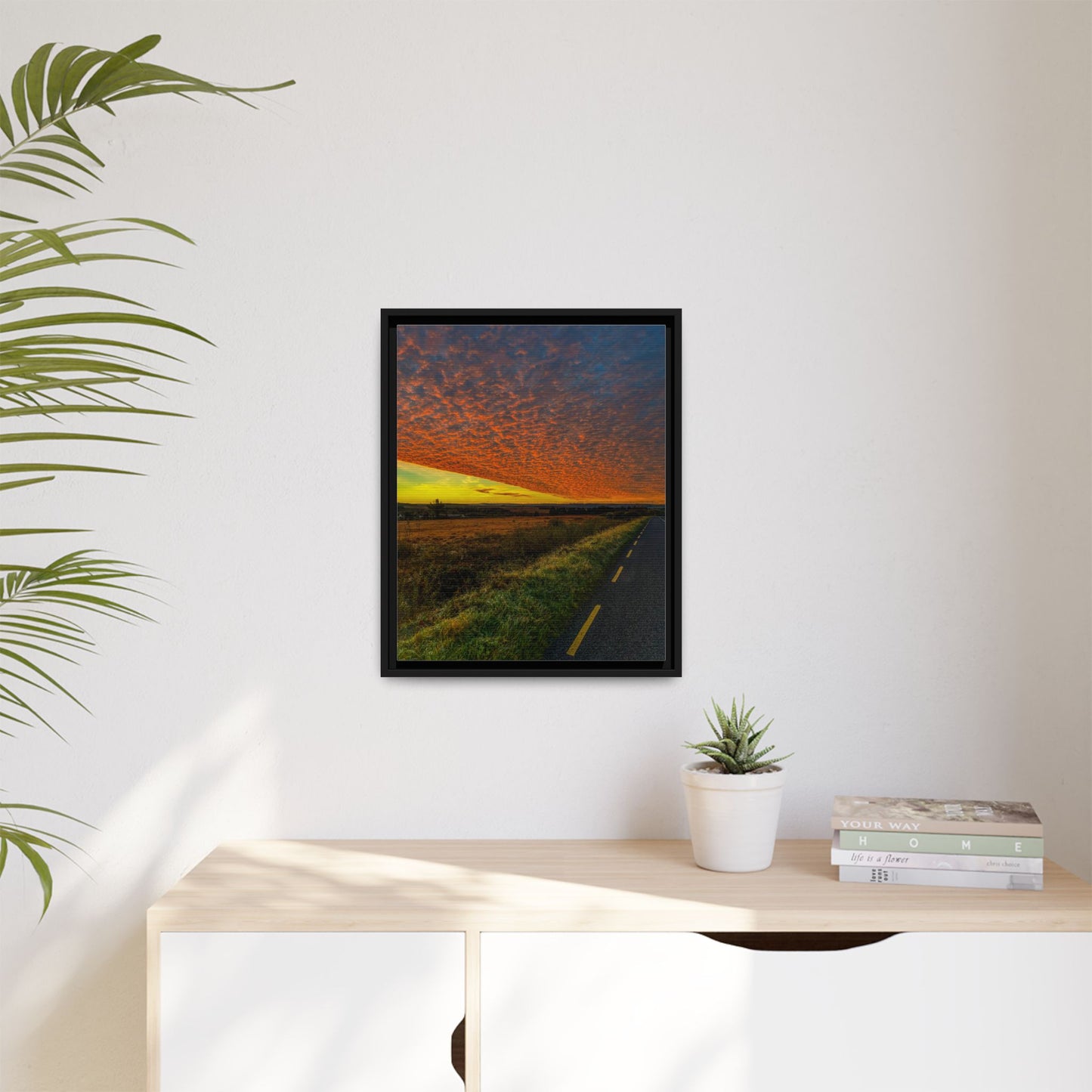 Cloudy Sunset Matte Canvas, Framed (Multi-color)