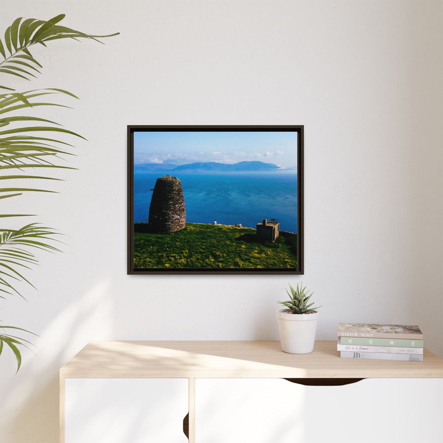 Ask Tower Matte Canvas, Framed (Multi-color)