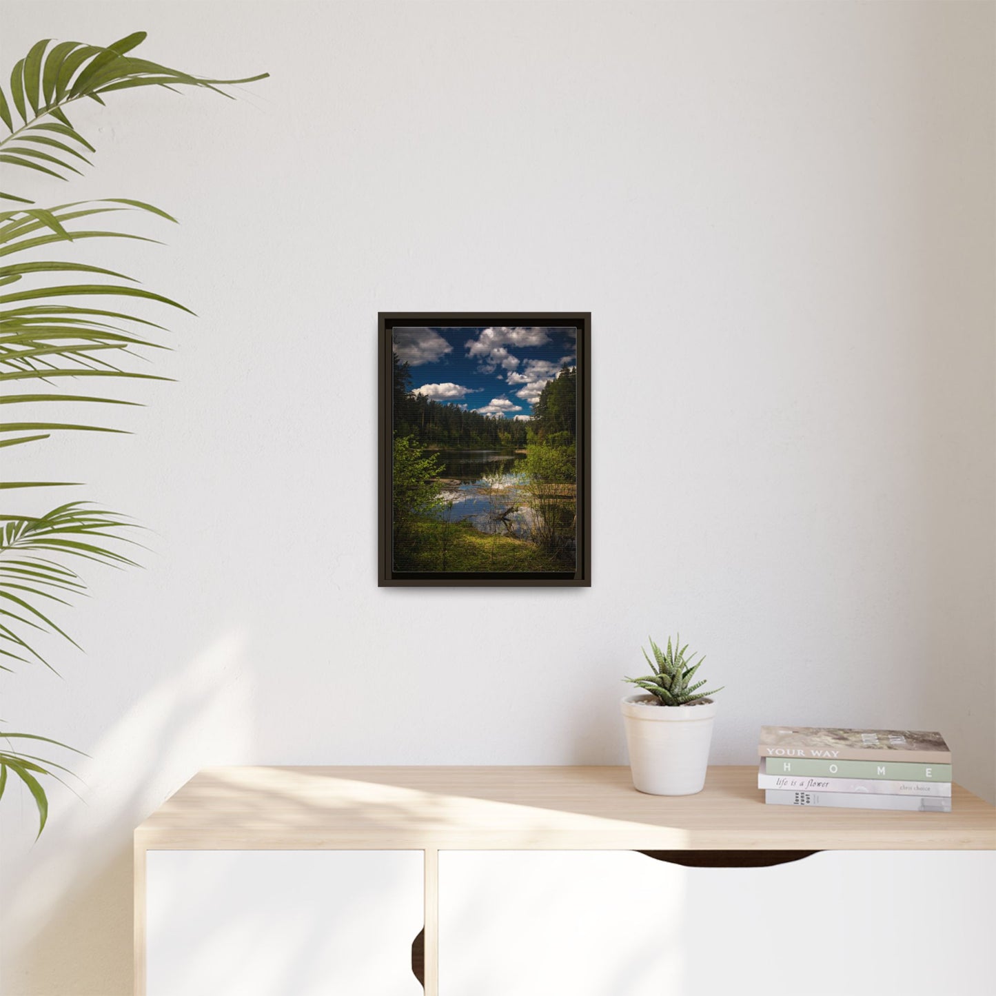 Vilnius Lake Matte Canvas, Framed (Multi-color)