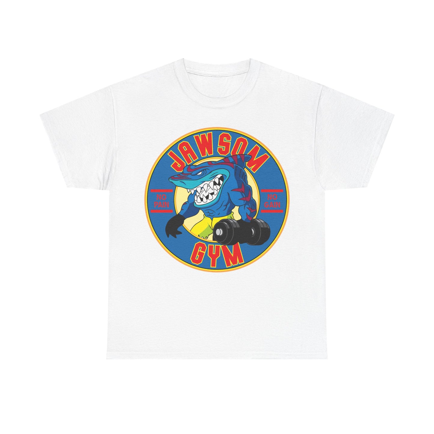 Jawson Gym Unisex Heavy Cotton Tee - Fitness Wear for Gym Lovers White