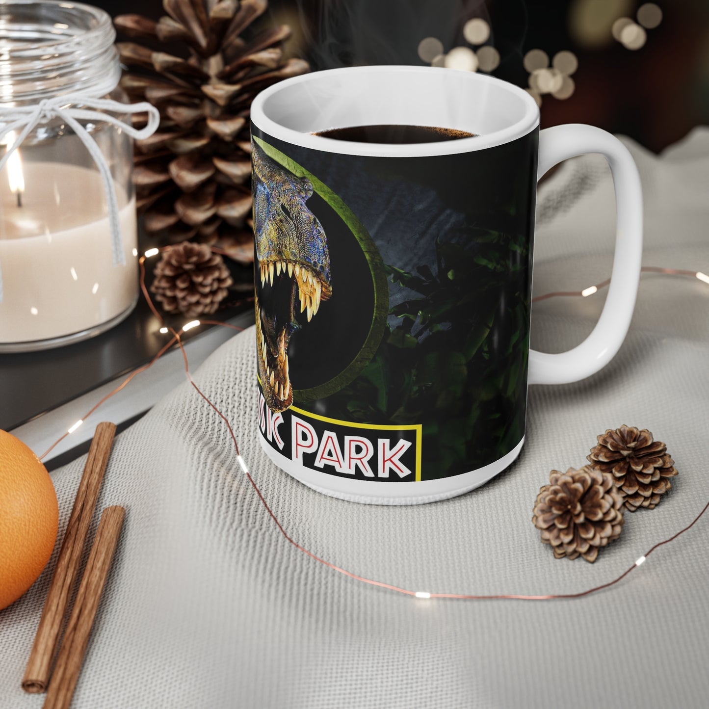 Jurassic Park Ceramic Coffee Mug - 11oz & 15oz - Perfect for Dinosaur Lovers