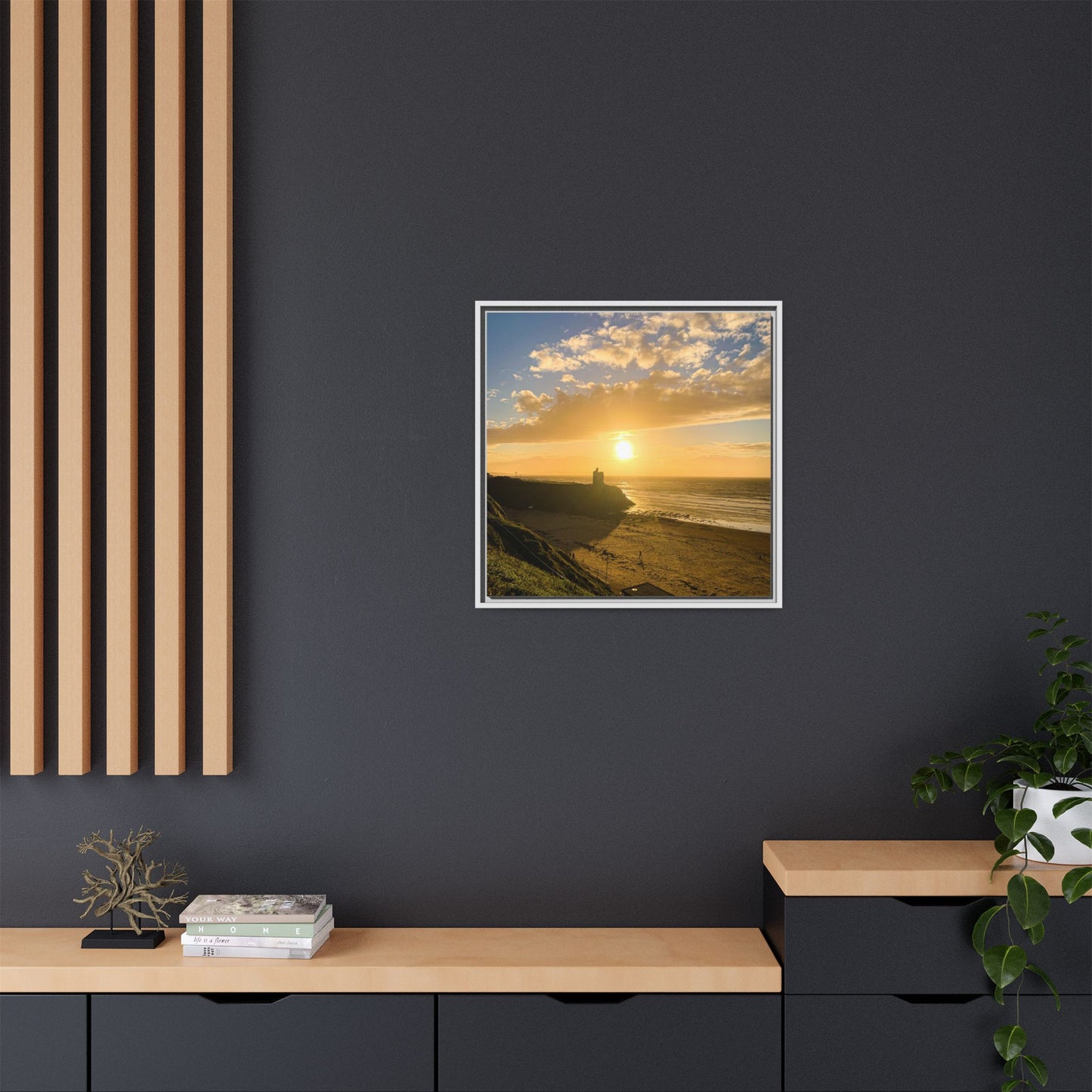 Ballybunion Sunset Castle Matte Canvas, Framed (Multi-color)