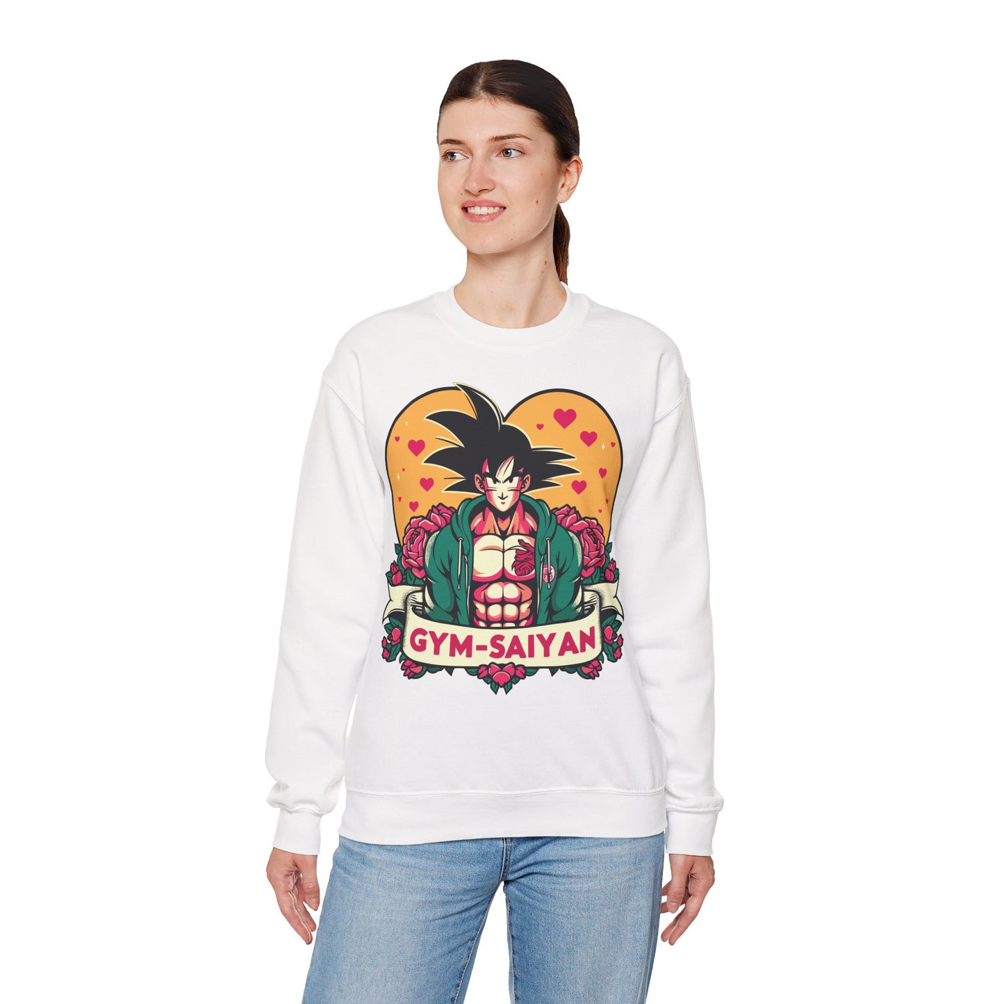 Gym-Saiyan Unisex Heavy Blend™ Crewneck Sweatshirt - Perfect for Workout Lovers