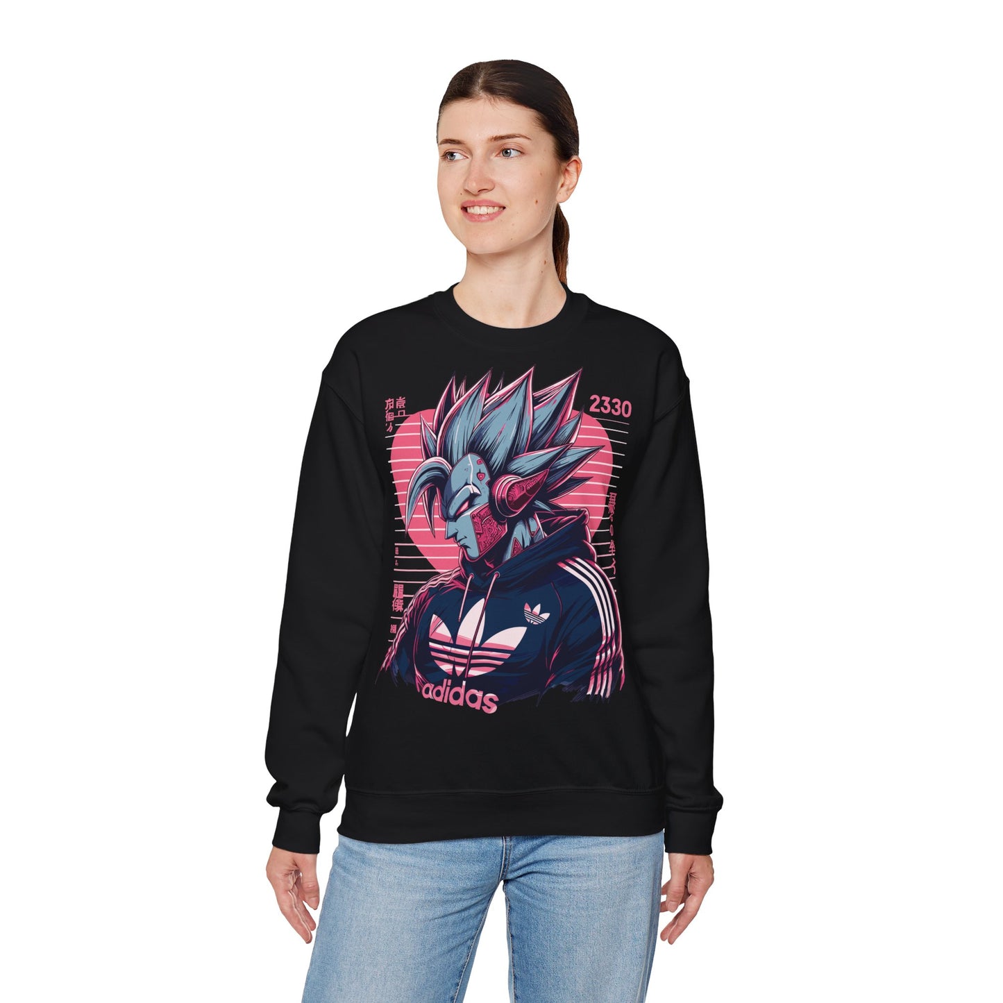 Futuristic Dragon Graphic Crewneck Sweatshirt - Unisex Heavy Blend™ - Perfect for Sci-Fi and Anime Fans