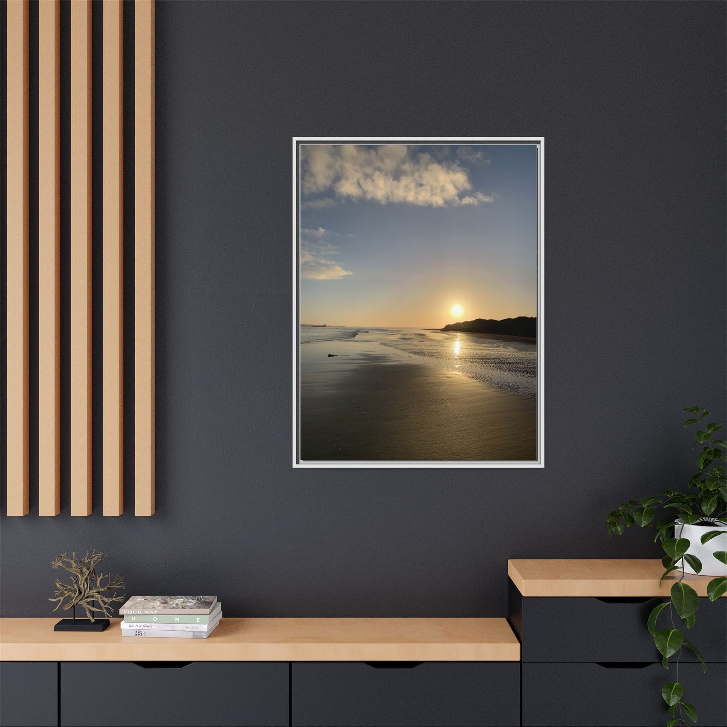 Sunset Matte Canvas, Framed (Multi-color)
