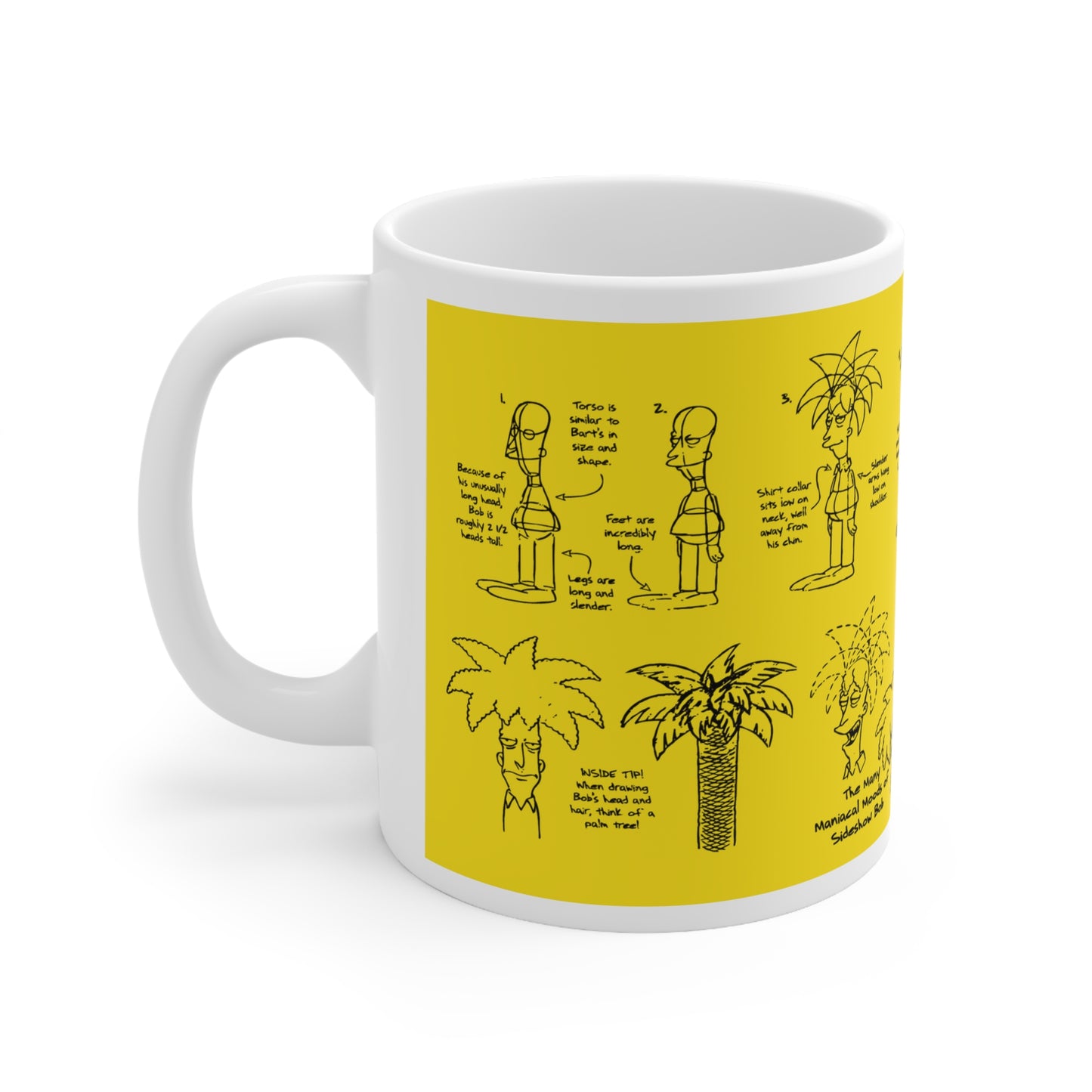 Fun Tropic Mood Ceramic Coffee Cups - Quirky 11oz & 15oz Mugs with Playful Illustrations