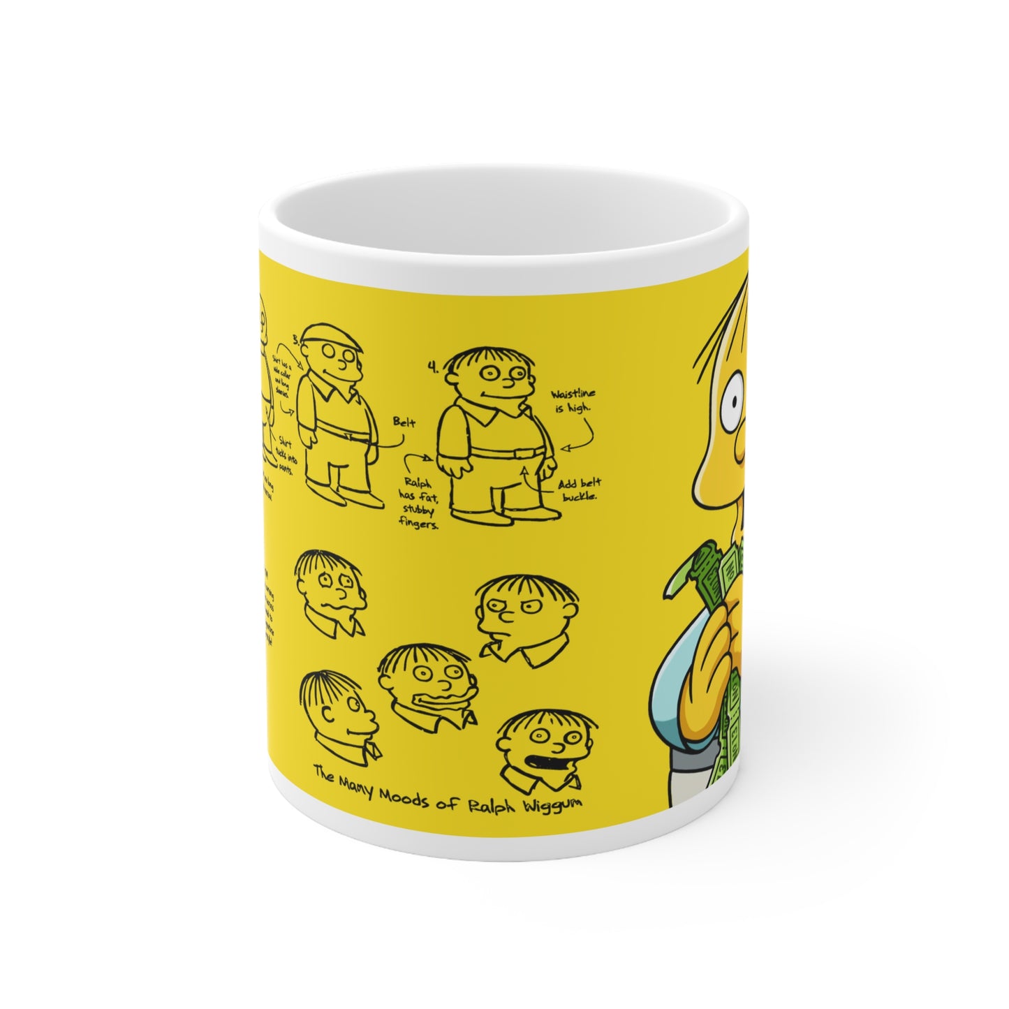 Whimsical Ralph Wiggum Ceramic Coffee Cups – Perfect for Different Moods