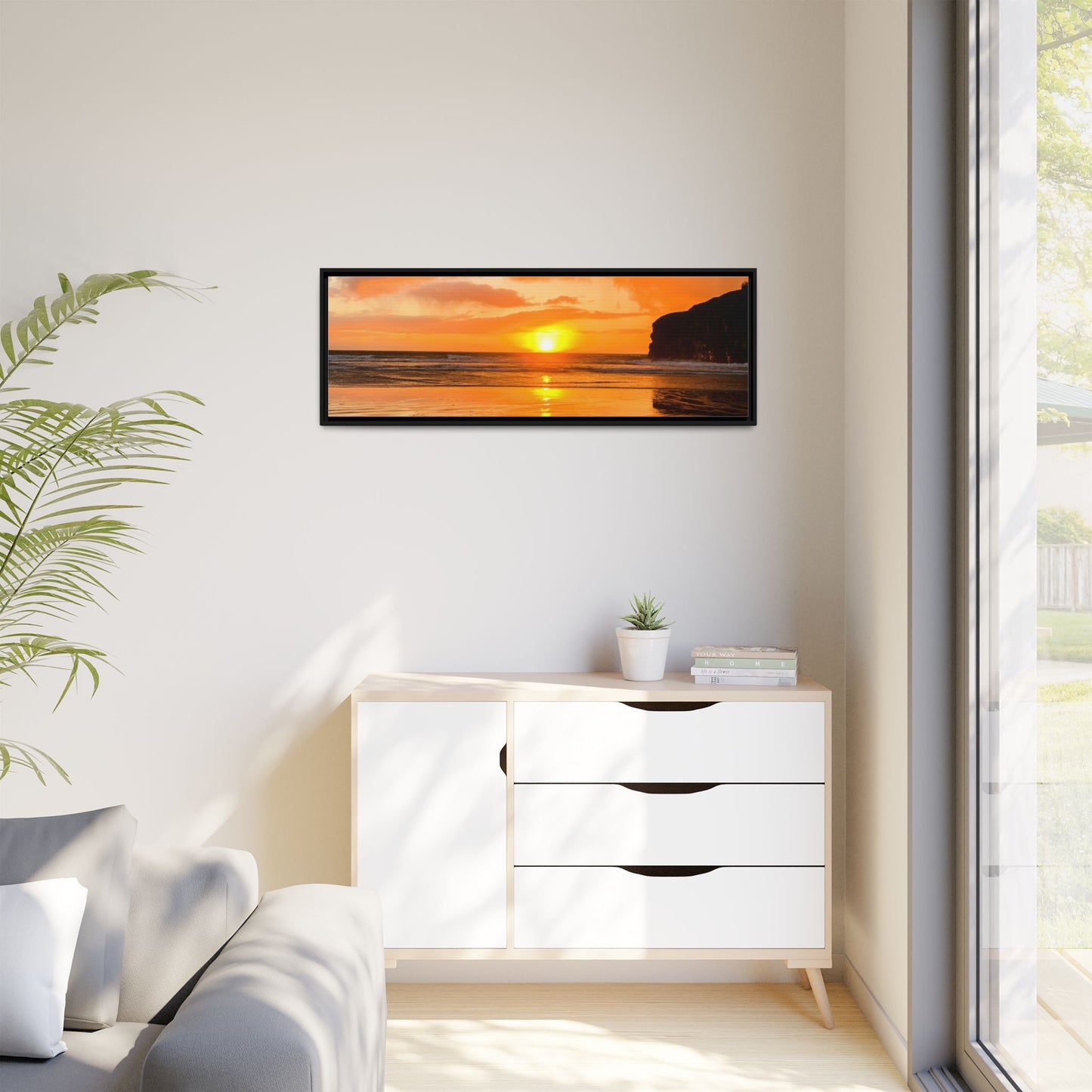 Sunset in Ballybunion Matte Canvas, Framed (Multi-color)