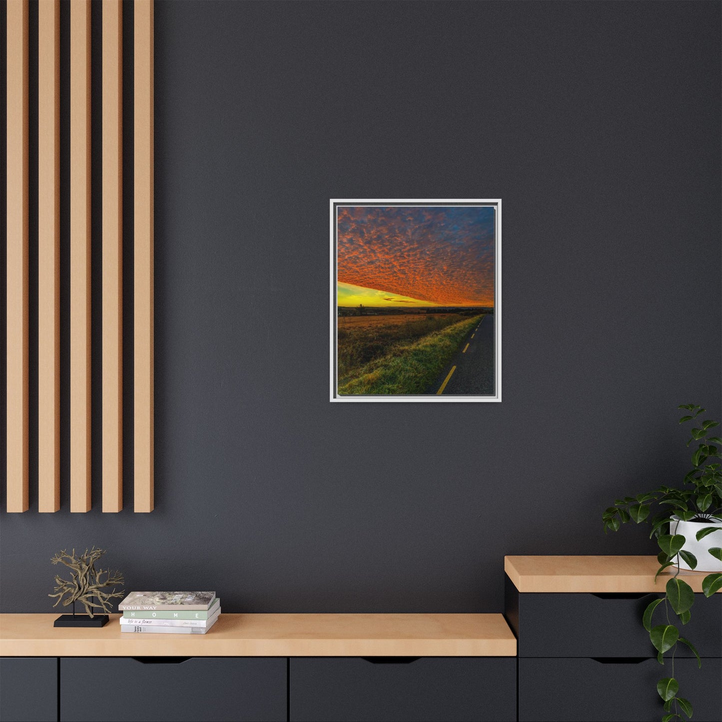 Cloudy Sunset Matte Canvas, Framed (Multi-color)