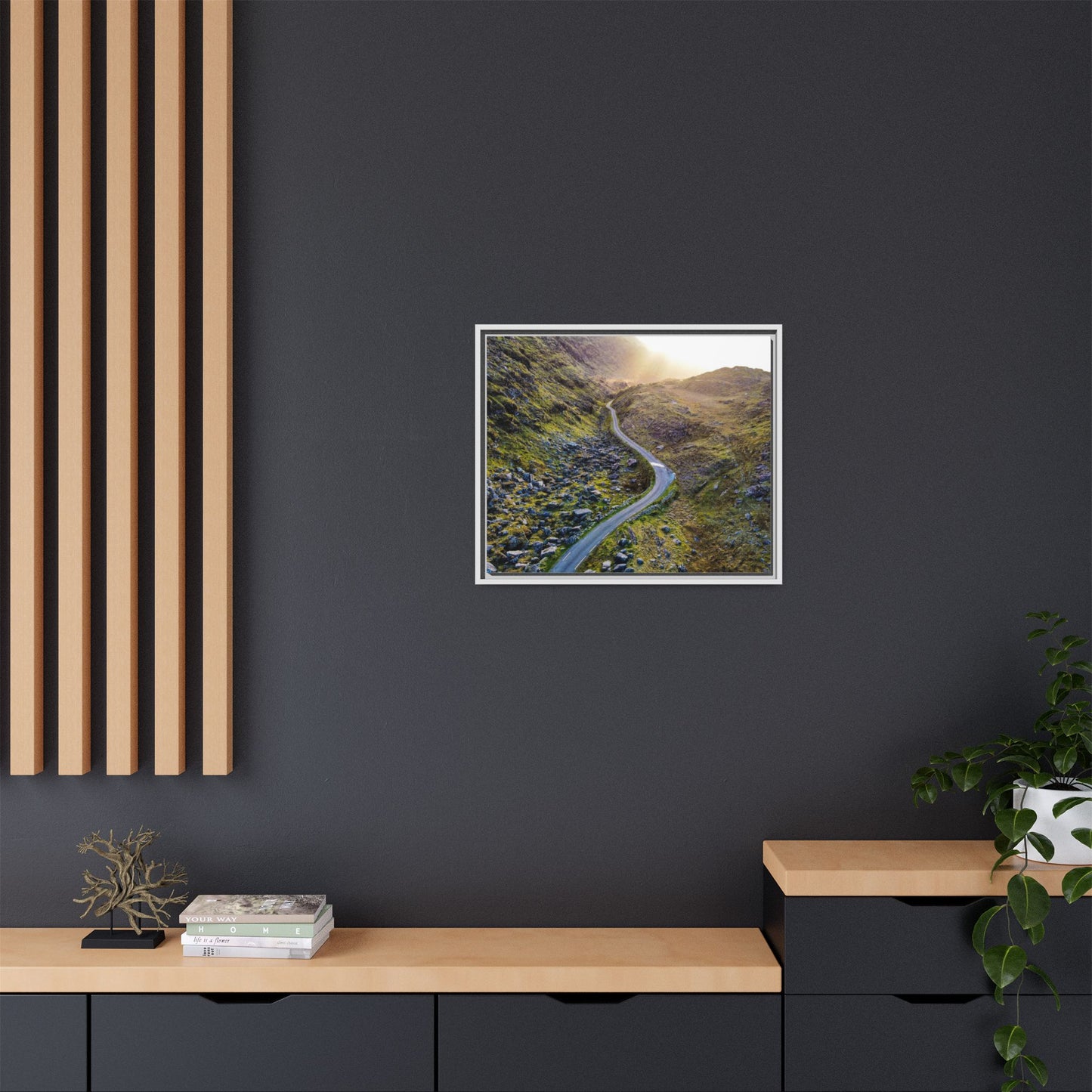 Valley Road Matte Canvas, Framed (Multi-color)