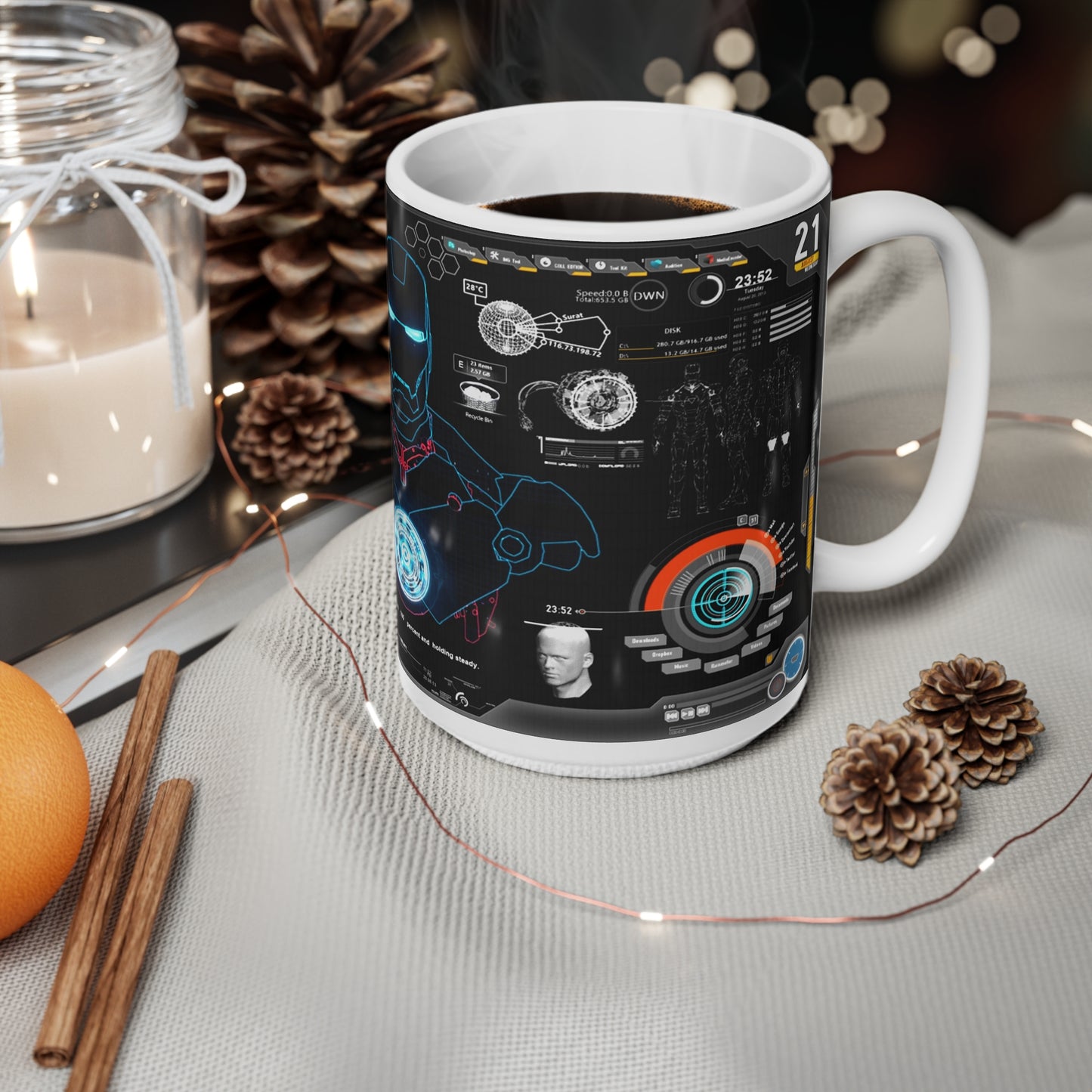 Iron Man Tech Coffee Mug - 11oz & 15oz - Perfect for Superhero Fans