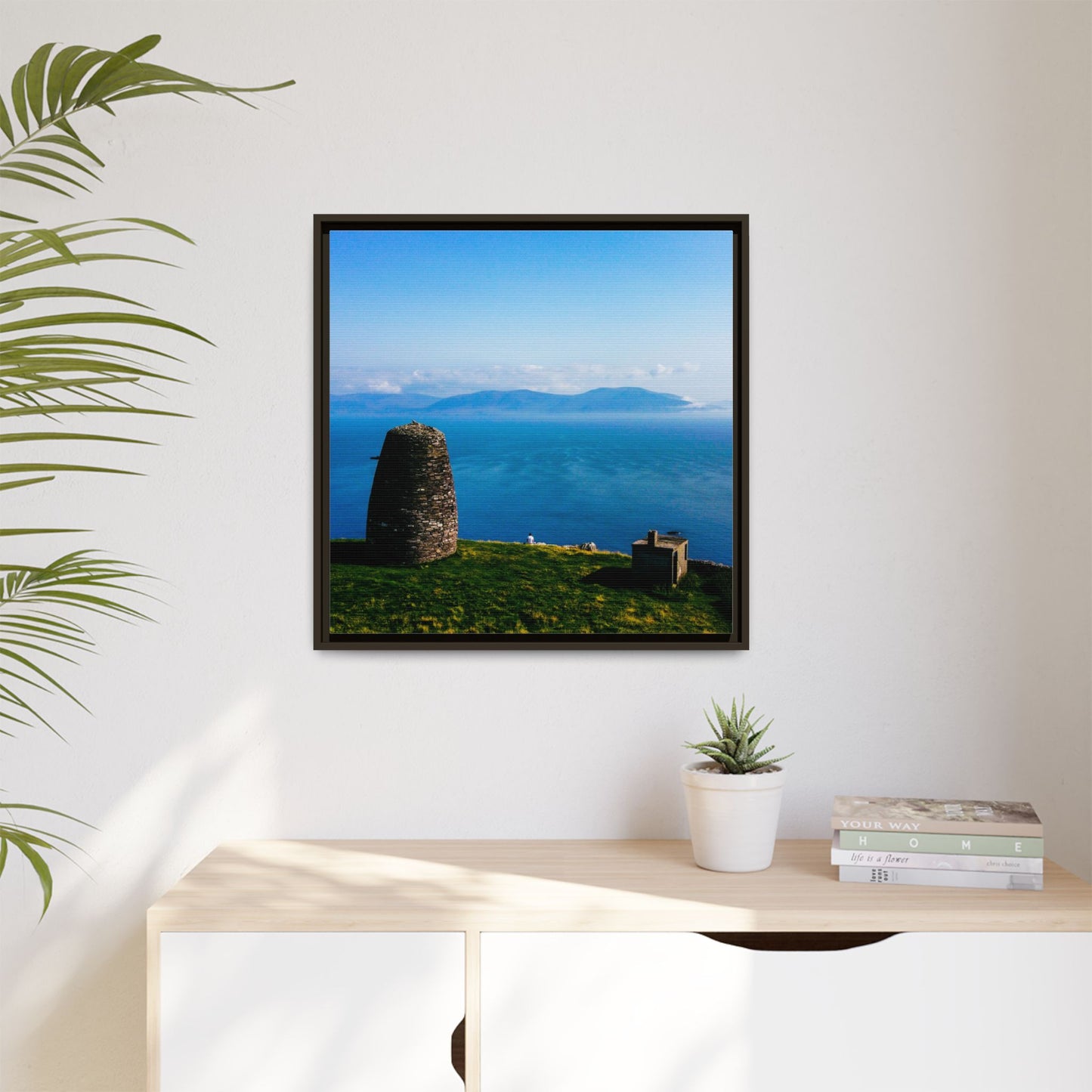 Ask Tower Matte Canvas, Framed (Multi-color)