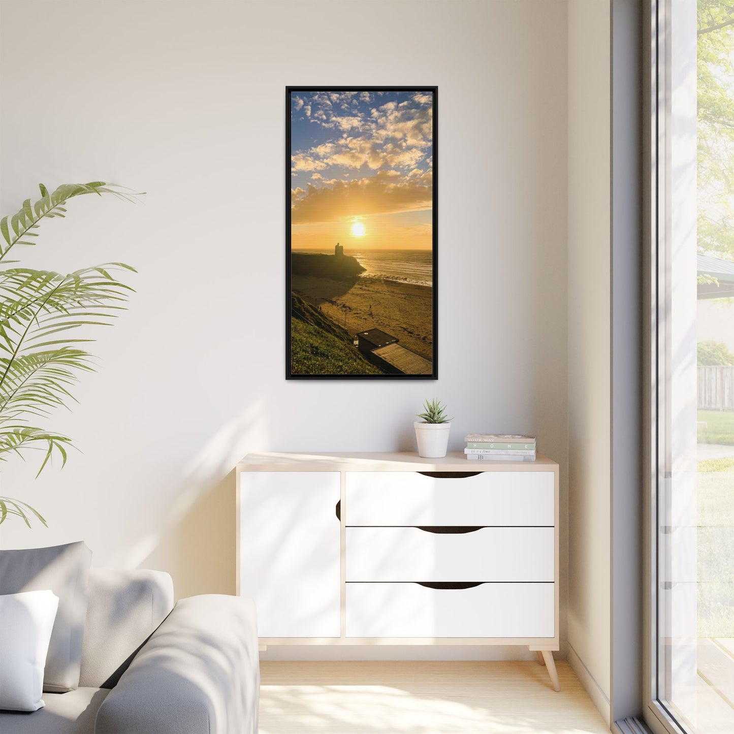 Ballybunion Sunset Castle Matte Canvas, Framed (Multi-color)