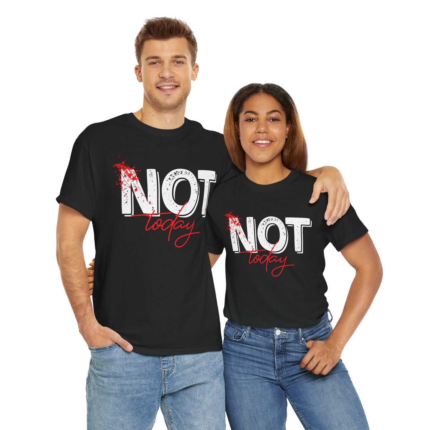 Unisex Heavy Cotton Tee - "NOT Today" Graphic Tee for Comfort and Attitude
