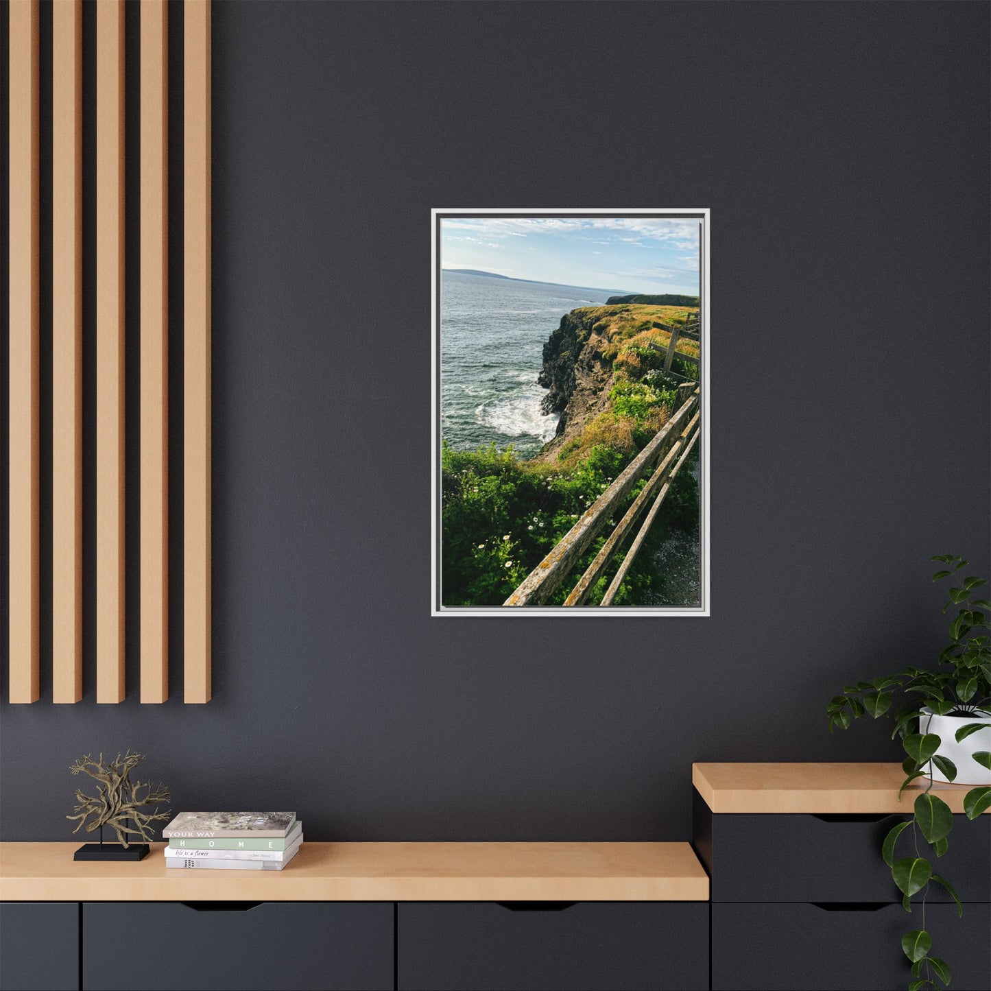 Ballybunion Cliff Walk Matte Canvas, Framed (Multi-color)