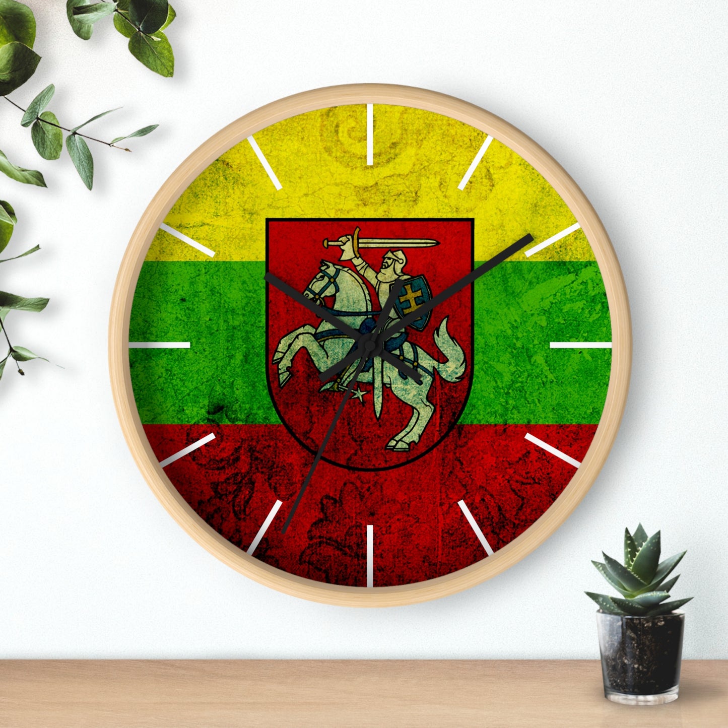 Lithuanian Heritage Wall Clock - Vintage Flag Design