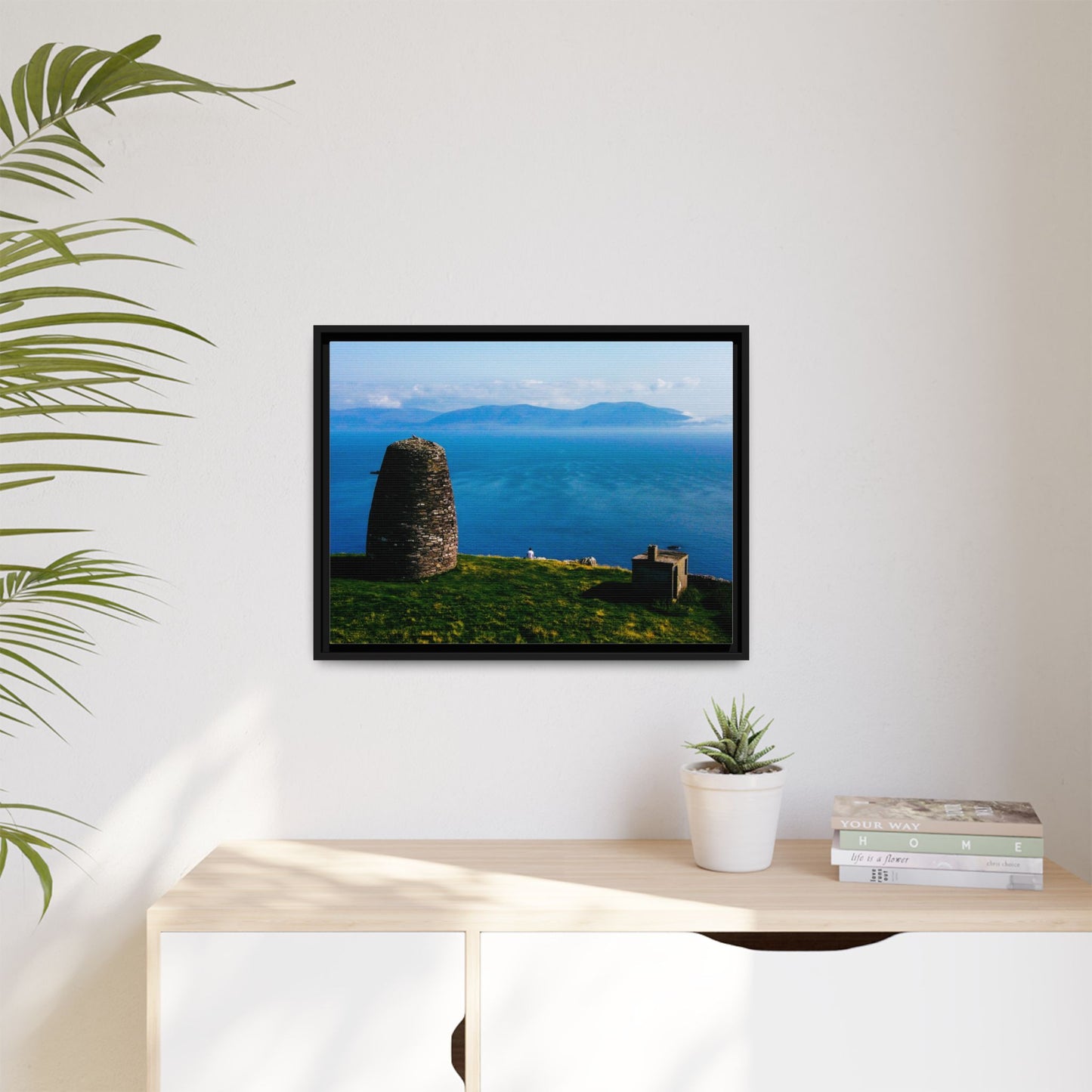 Ask Tower Matte Canvas, Framed (Multi-color)