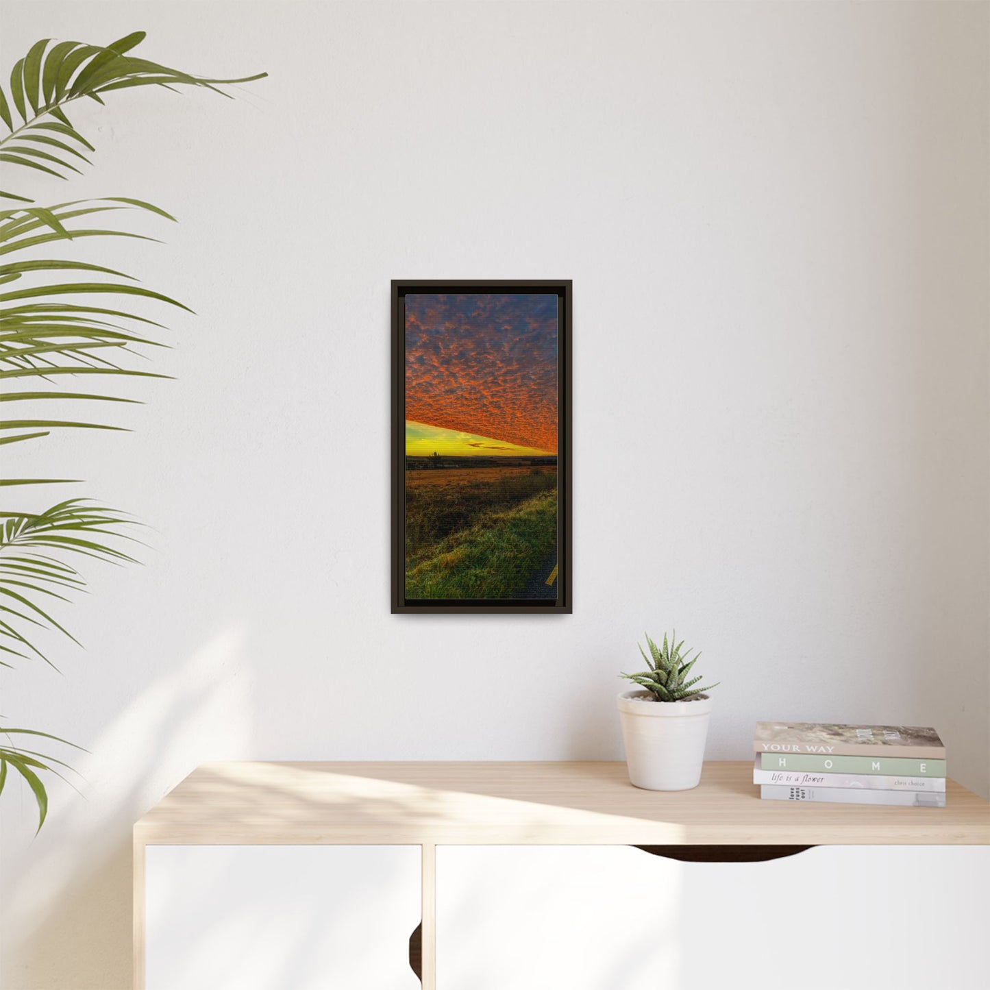 Cloudy Sunset Matte Canvas, Framed (Multi-color)