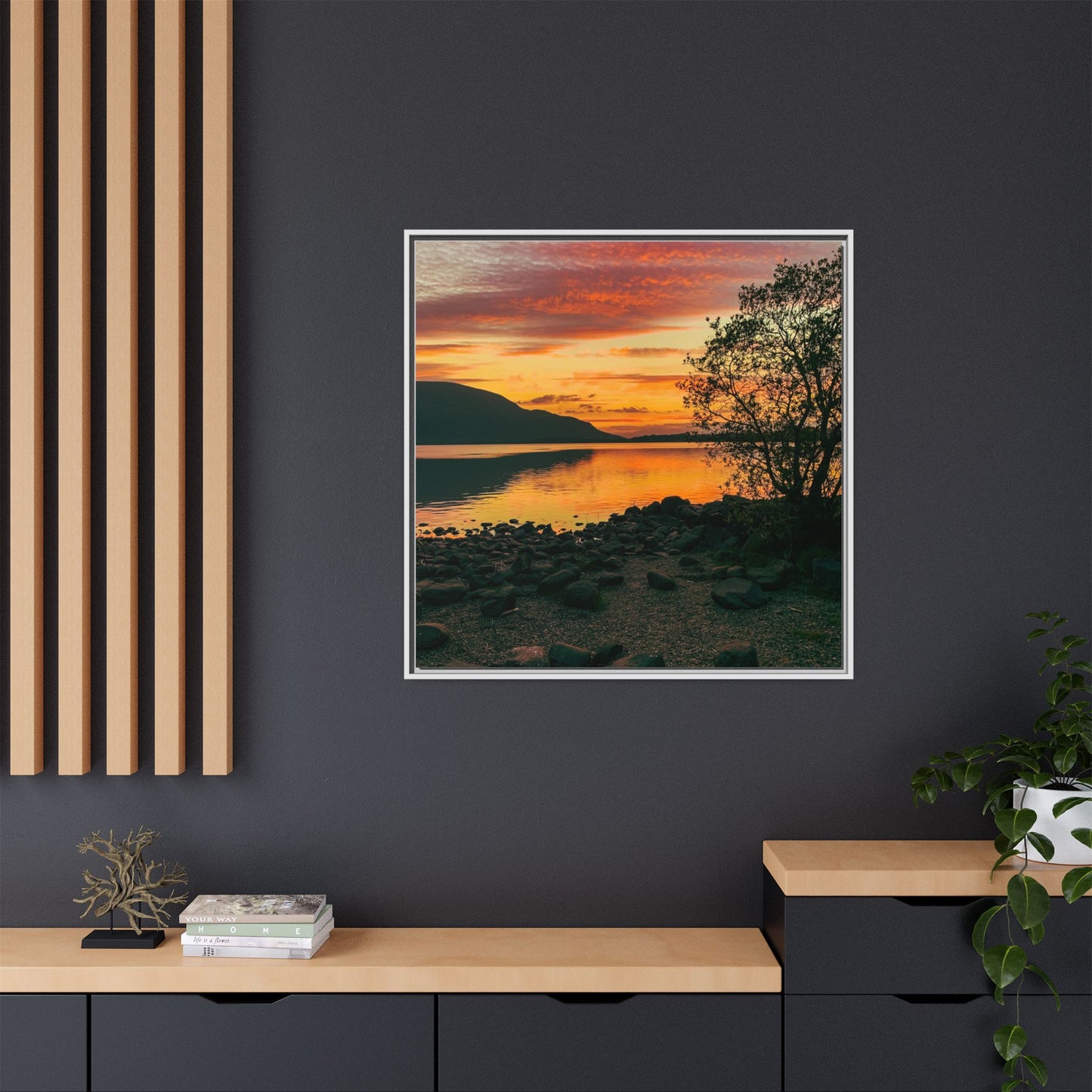Sunset in Kerry Matte Canvas, Framed (Multi-color)